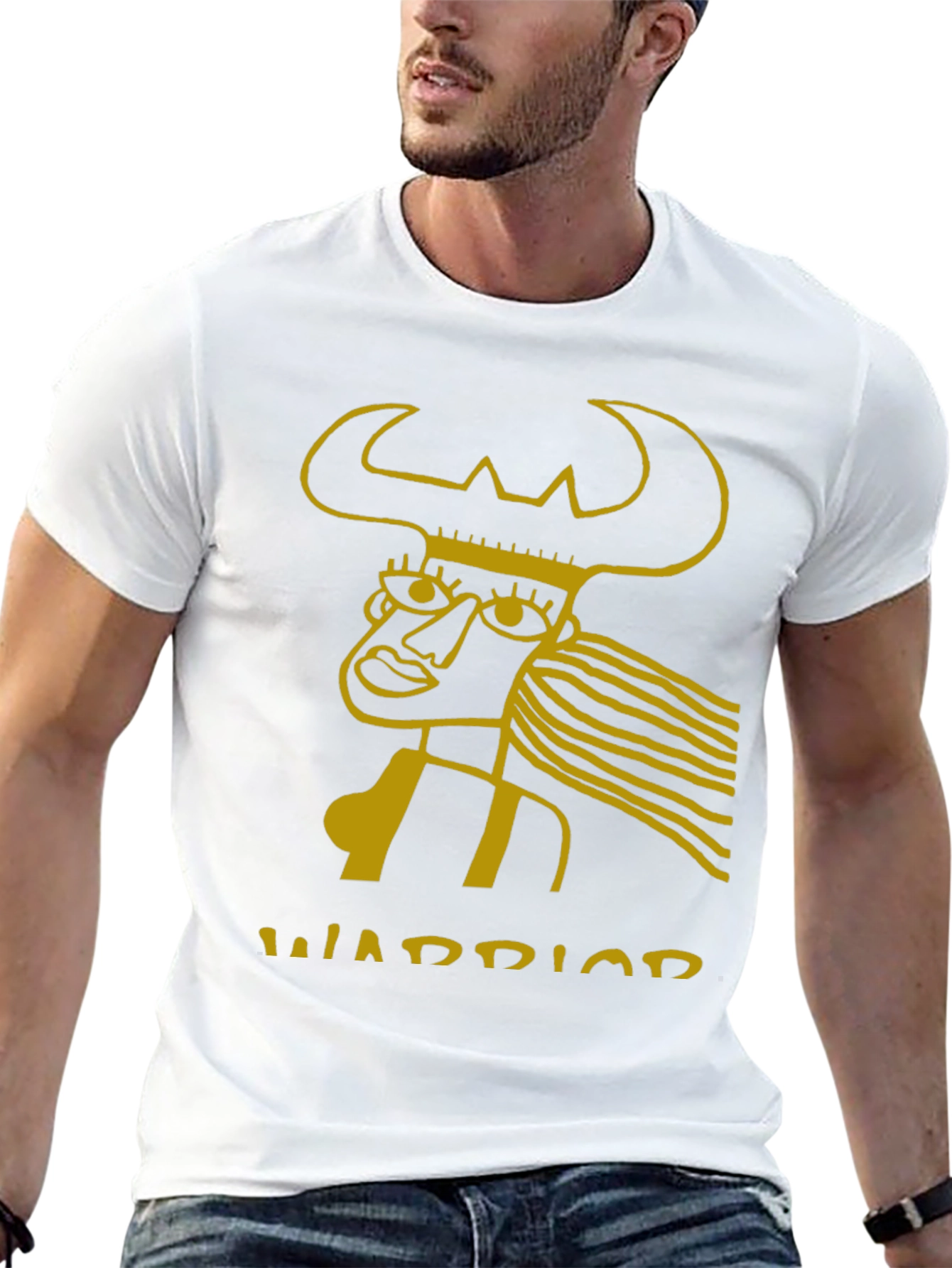 Warrior Graphic Tee - Black Cotton Blend