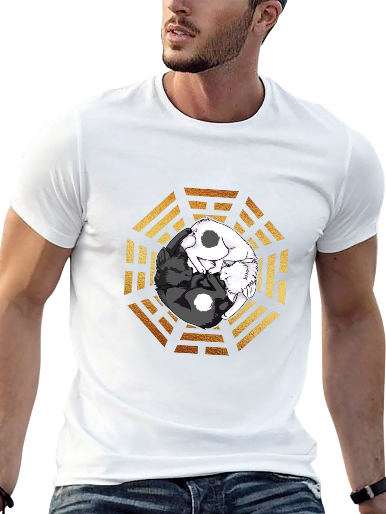 Yin Yang Cats Graphic T-Shirt