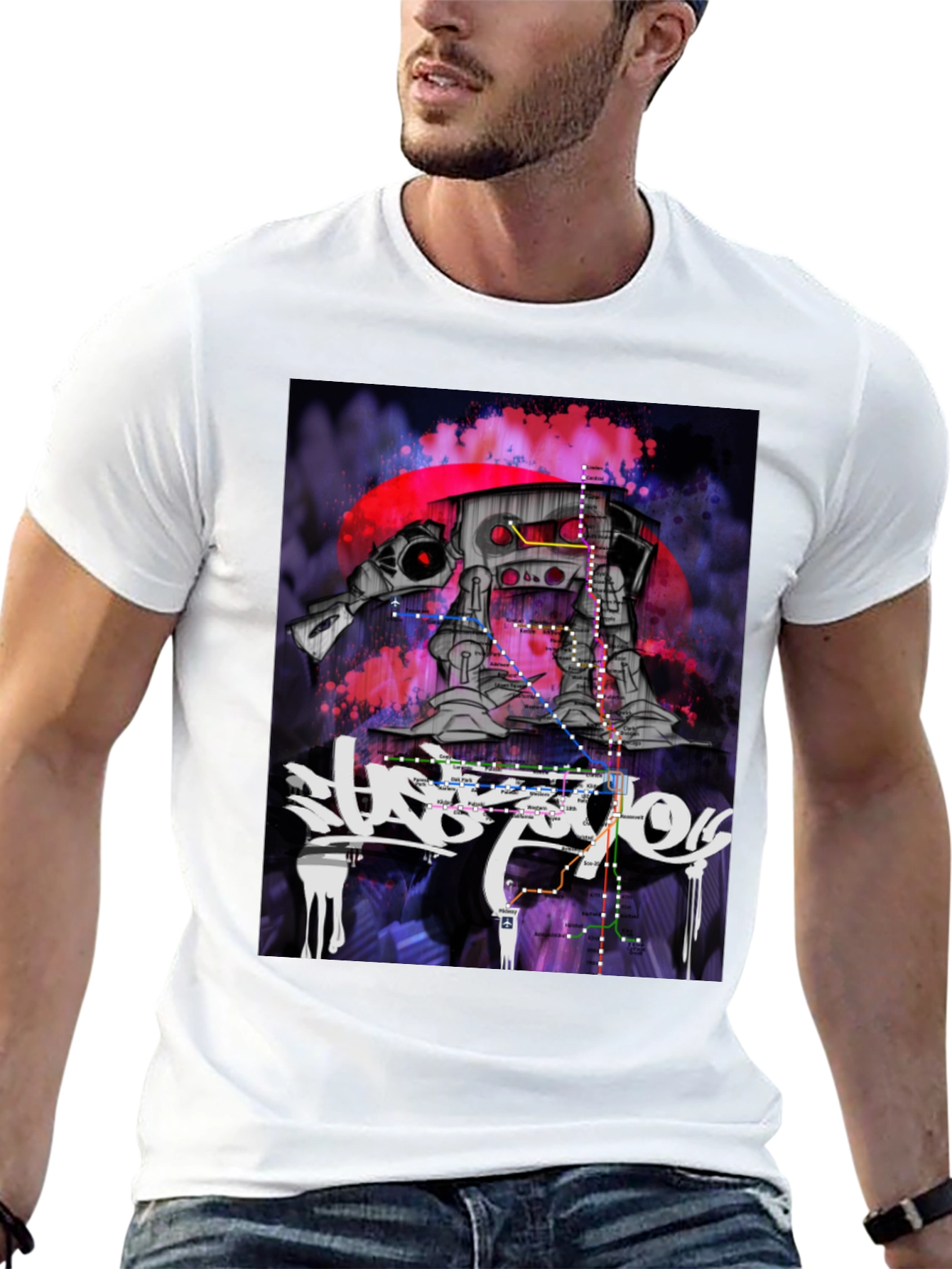 Urban AT-AT Walker T-Shirt - Subway Map Design