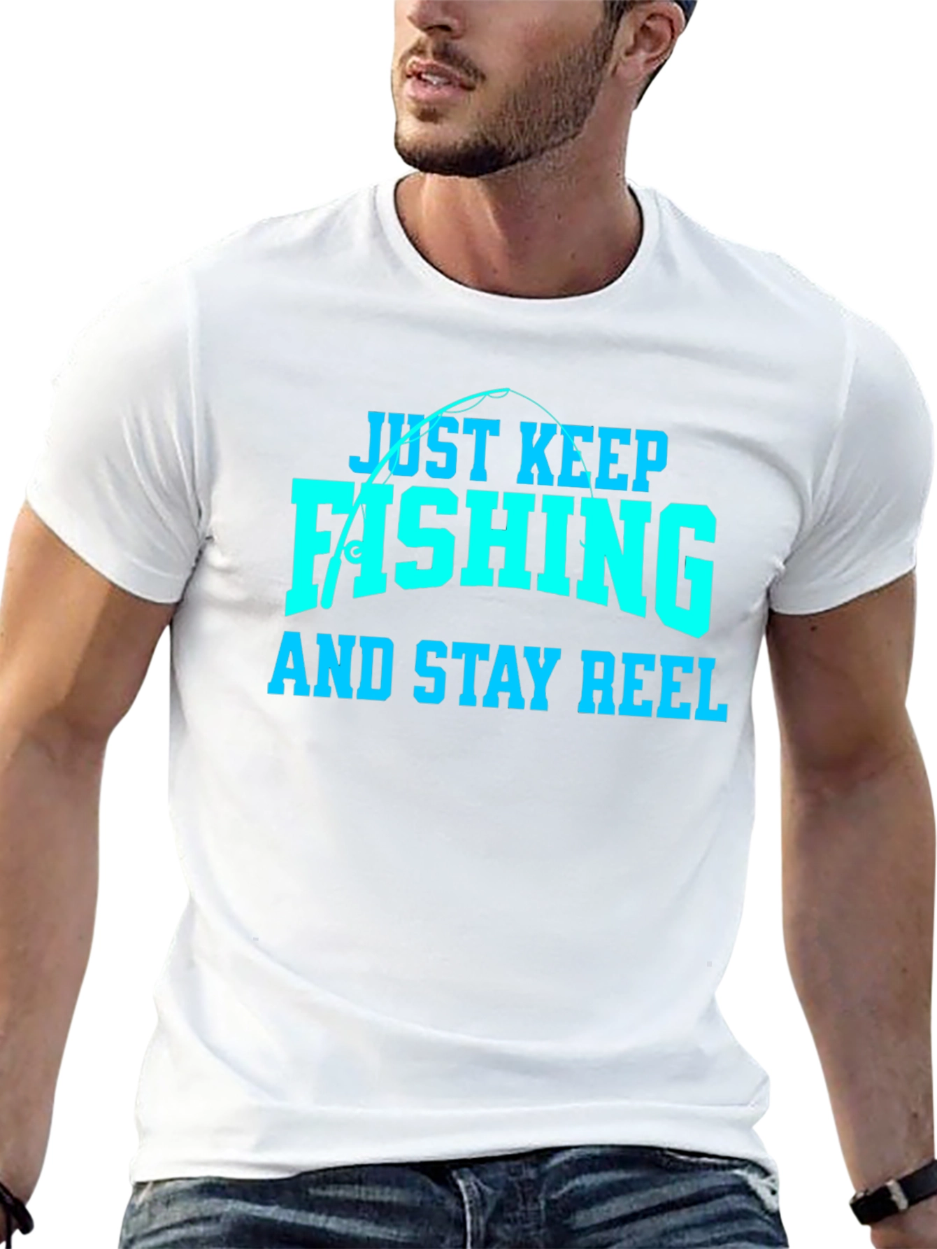 Just Keep Fishing Mens Black T-Shirt