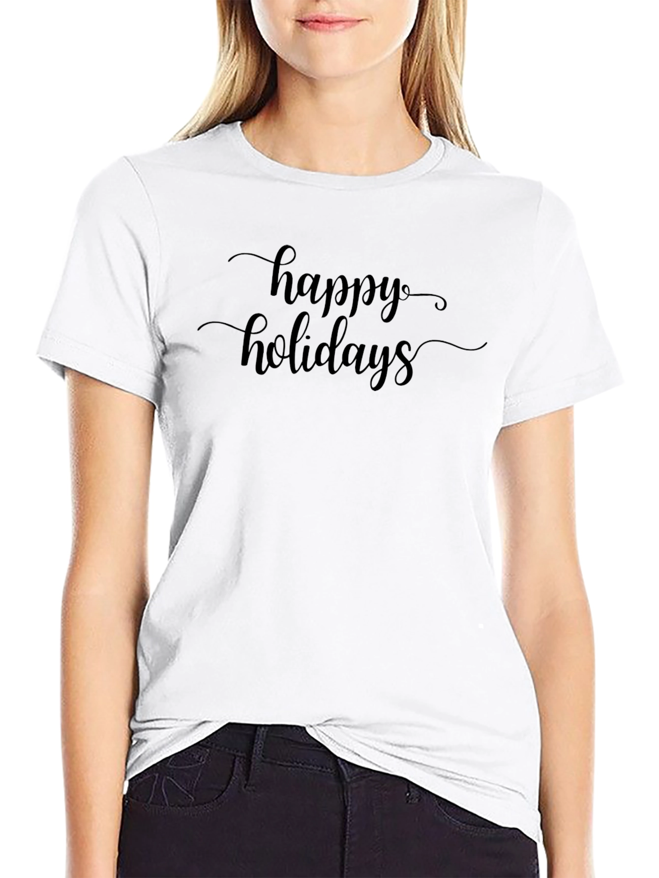Happy Holidays Black Graphic Tee