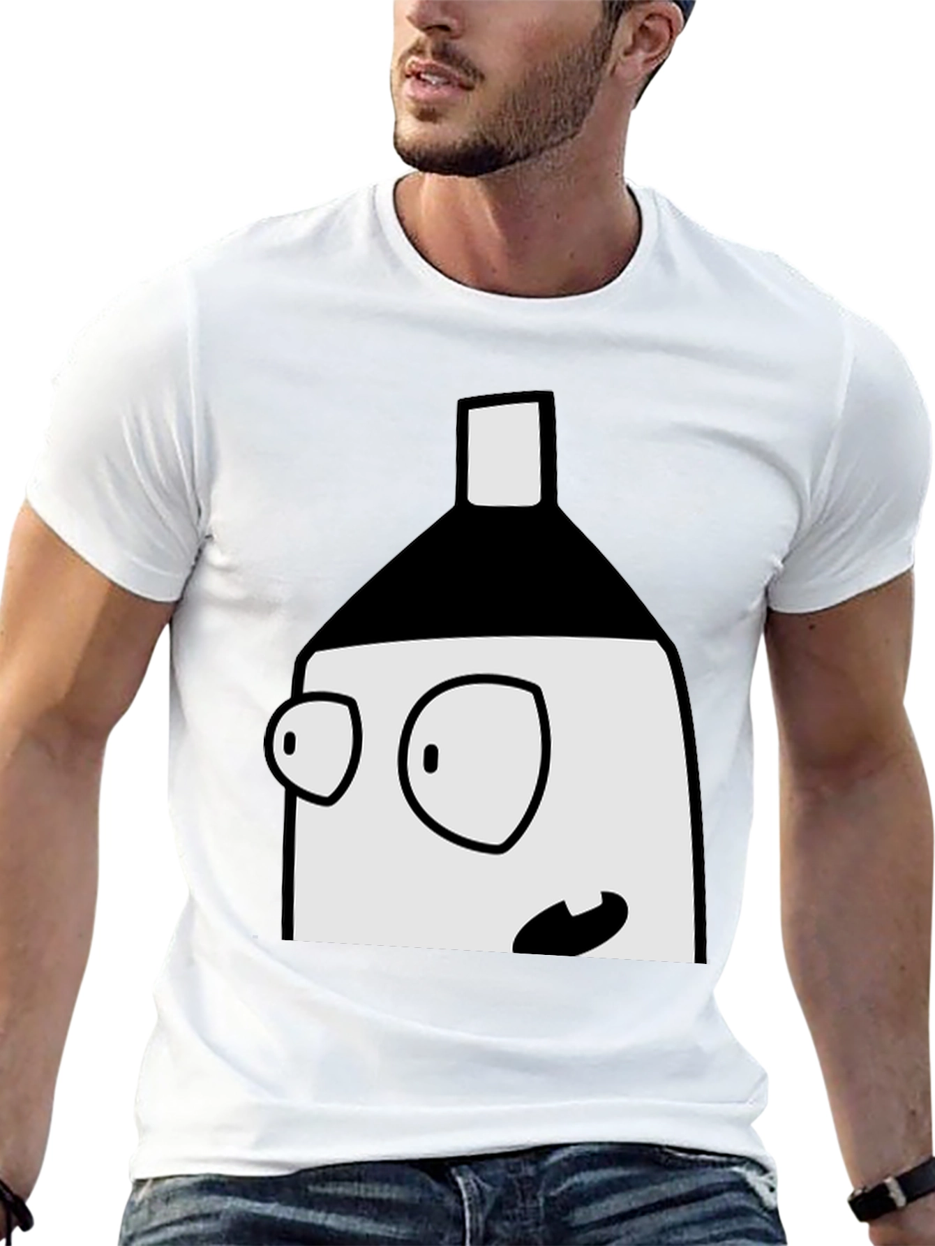 Cartoon Face Black T-Shirt