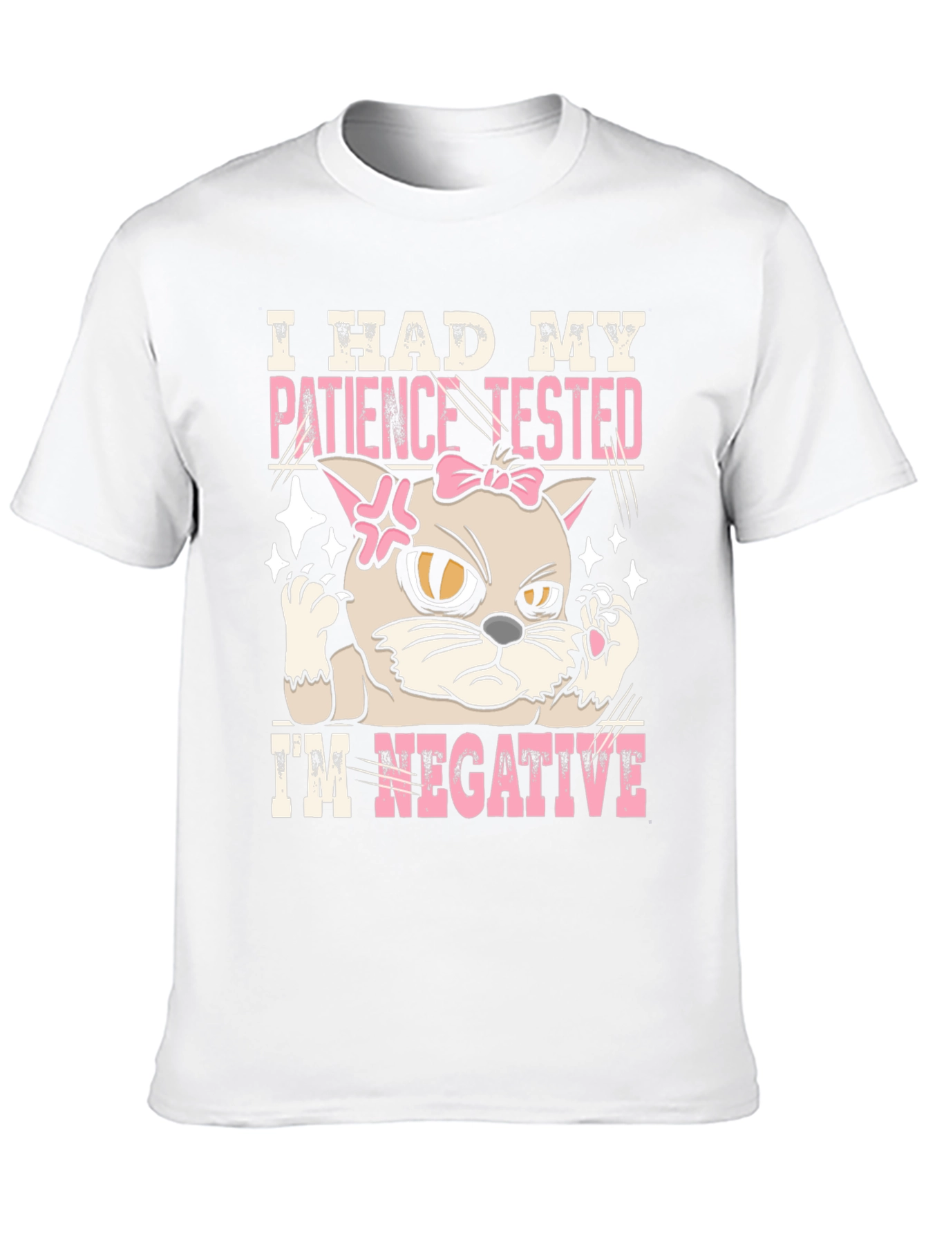 Patience Tested Negative Funny Cat Graphic T-Shirt