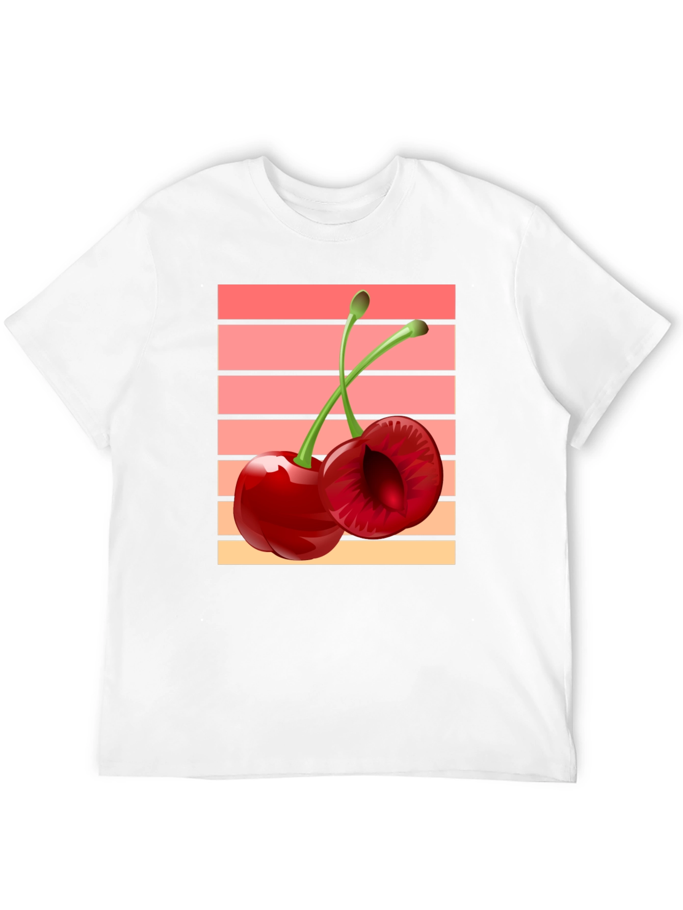 Retro Cherry Graphic Black T-Shirt