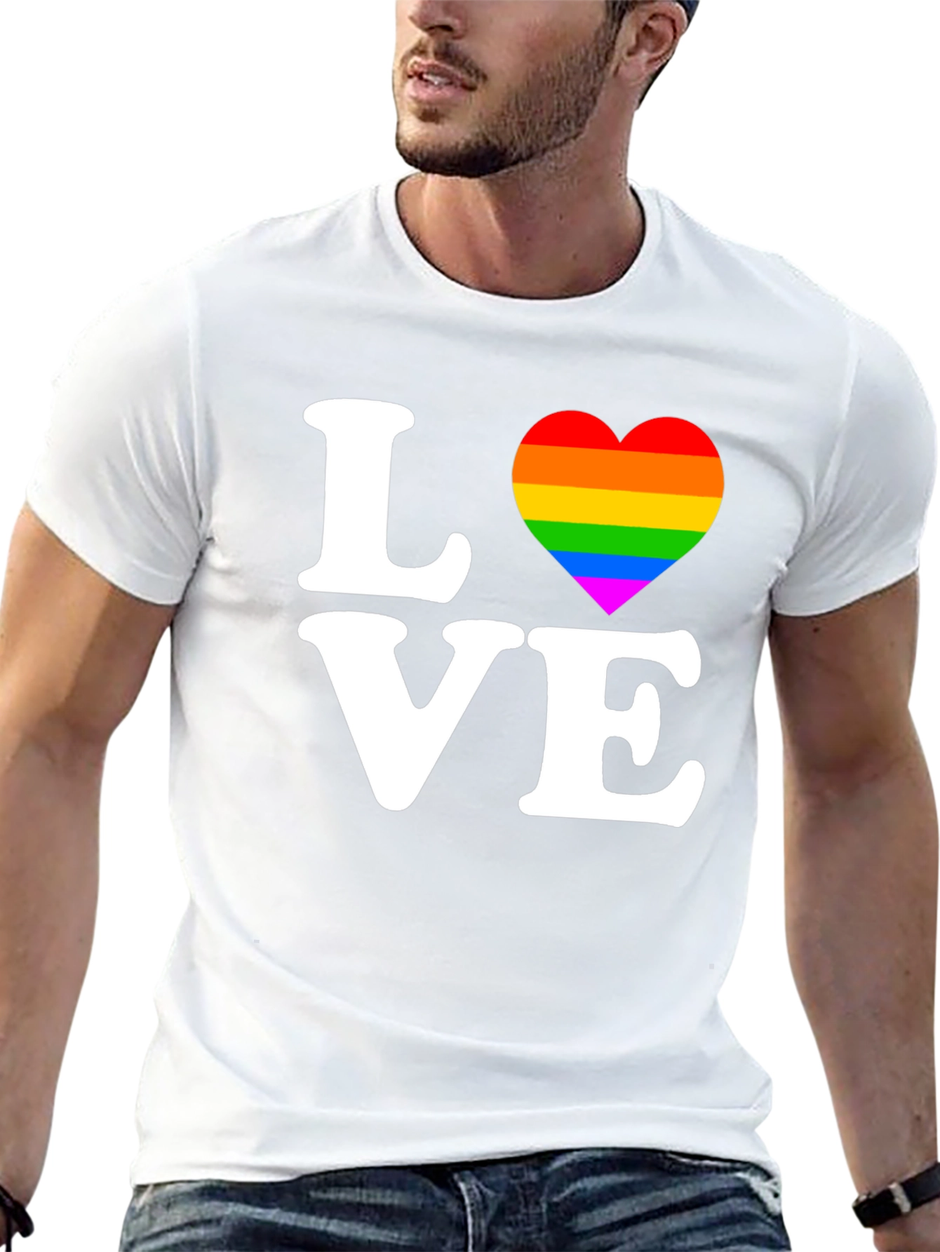 LGBT Pride Love Rainbow Heart Graphic Tee