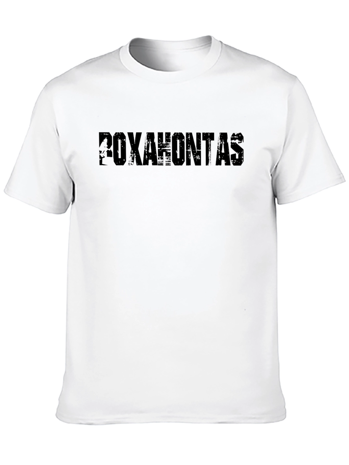Pocahontas Distressed Graphic Black T-Shirt