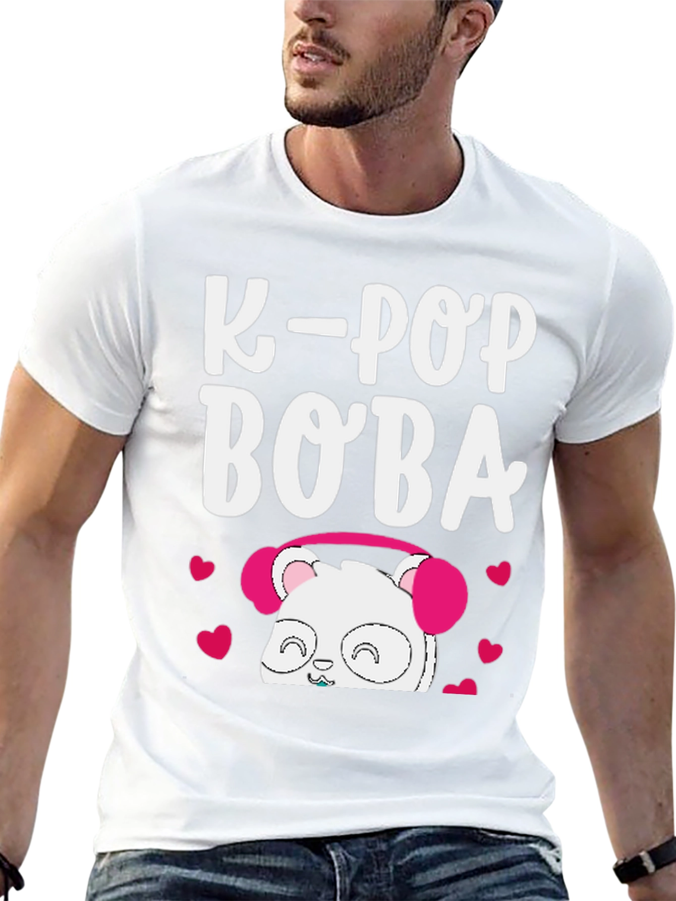 K-Pop Boba Panda Graphic T-Shirt