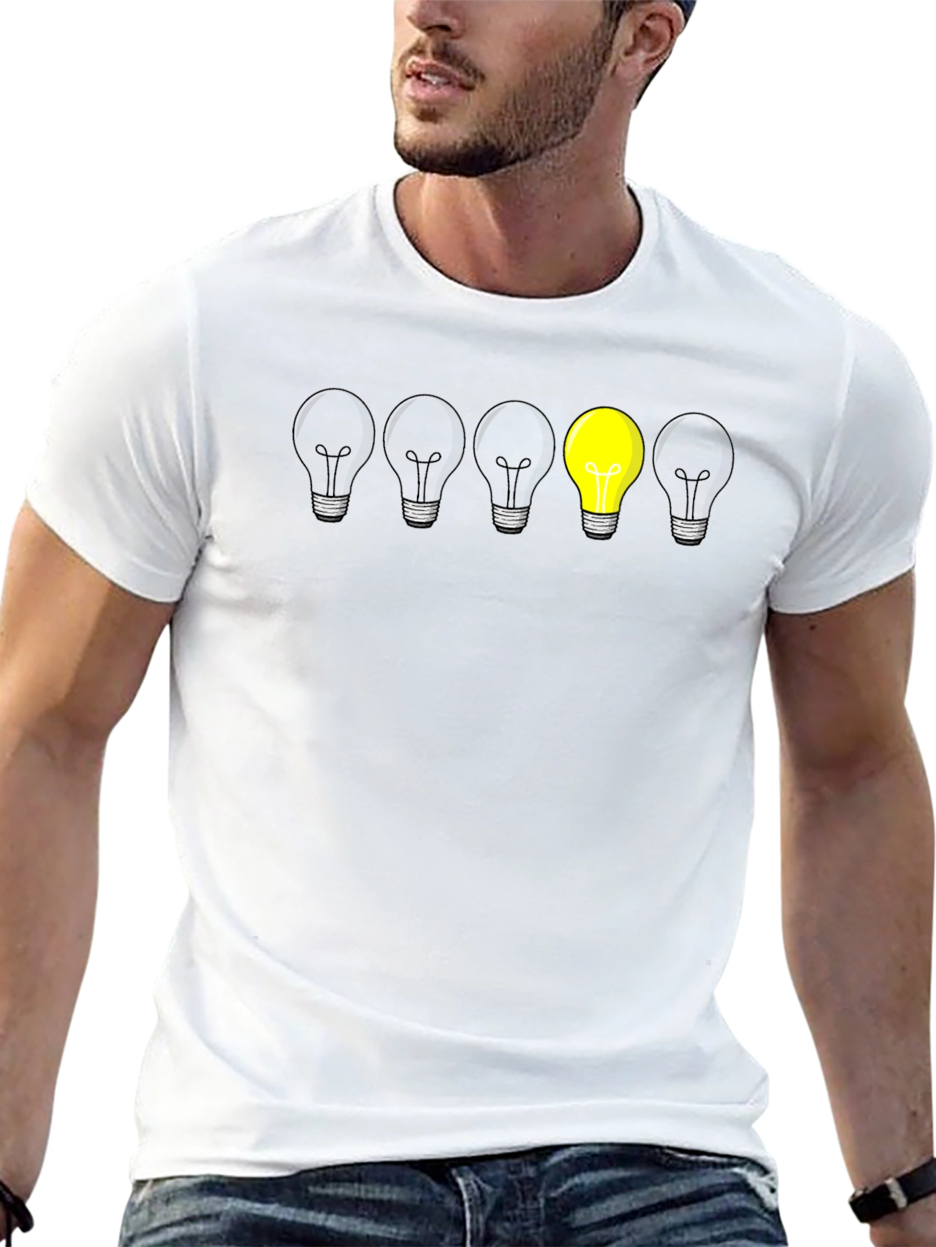 Unique Lightbulb Graphic Tee - Be Different!