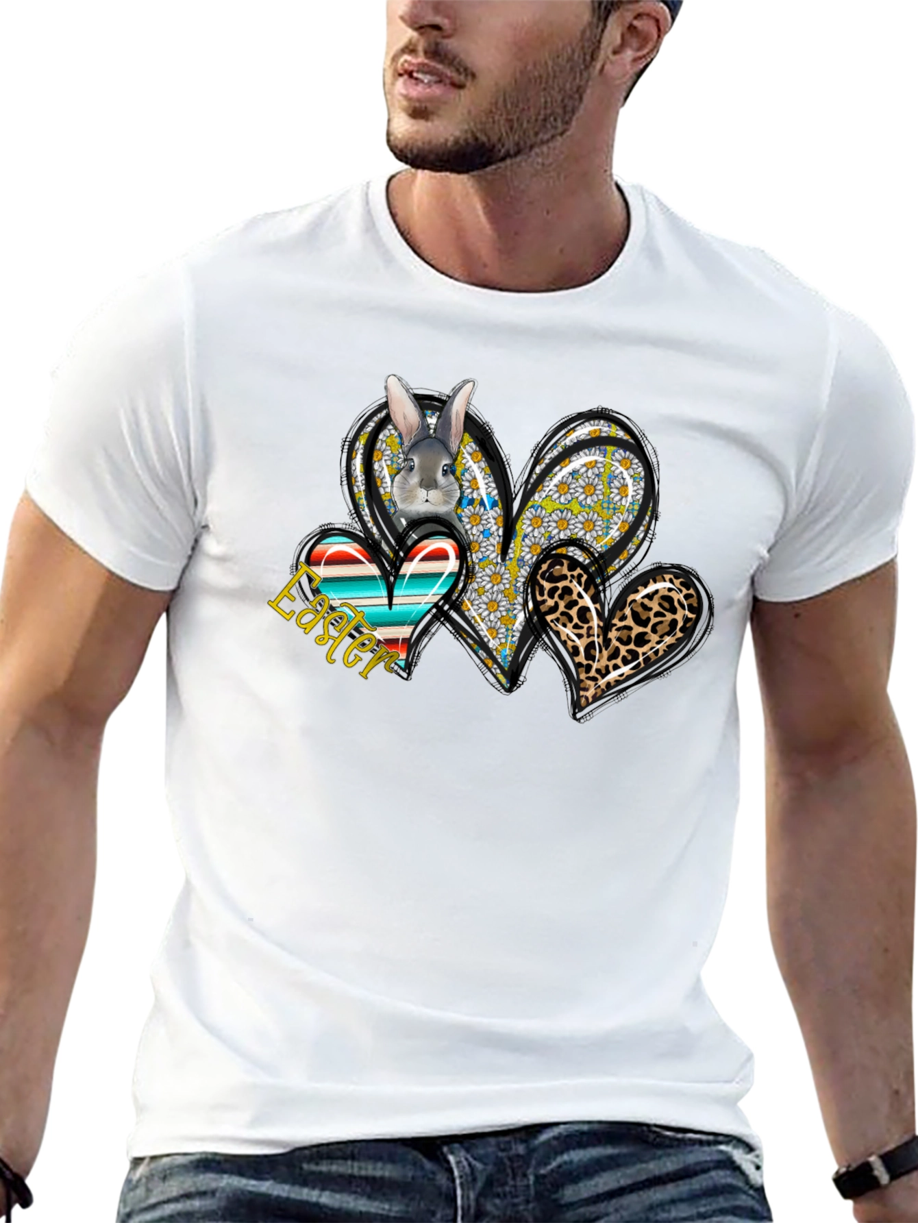 Easter Bunny Hearts Graphic Tee