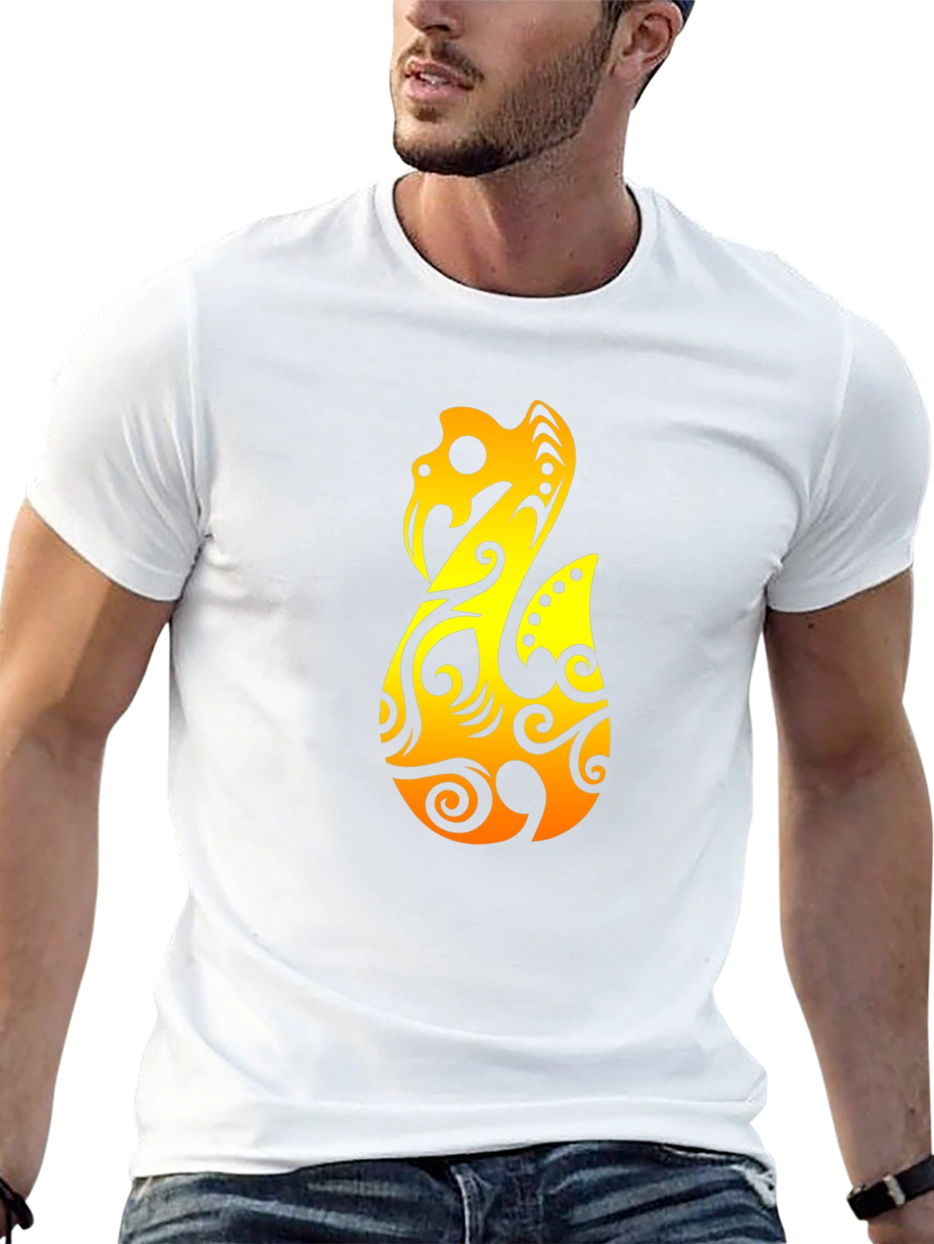 Tribal Hook Graphic Black T-Shirt