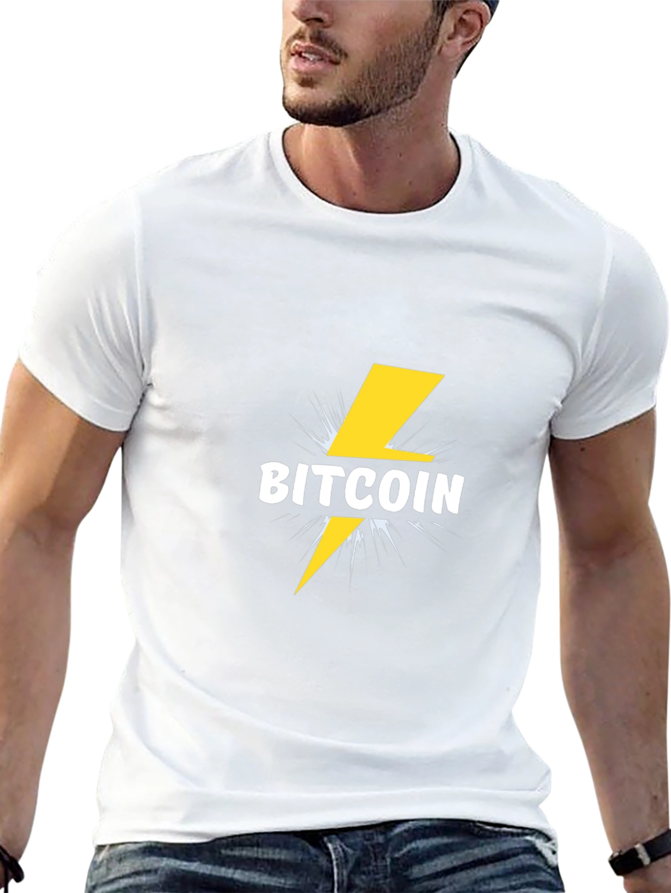 Bitcoin Lightning Bolt Graphic Tee - Black
