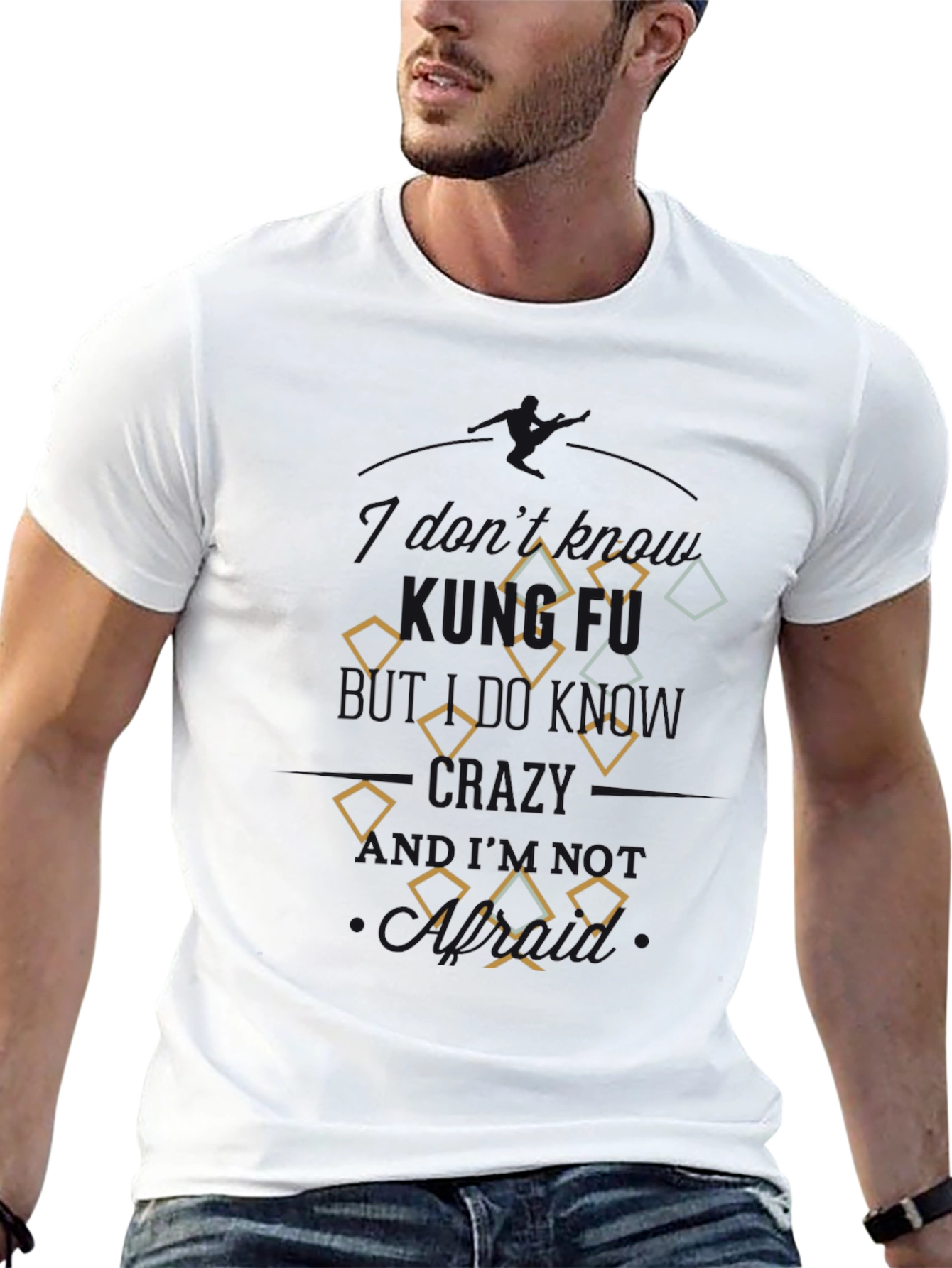 Diamond Patterned Mens T-Shirt - Casual Style