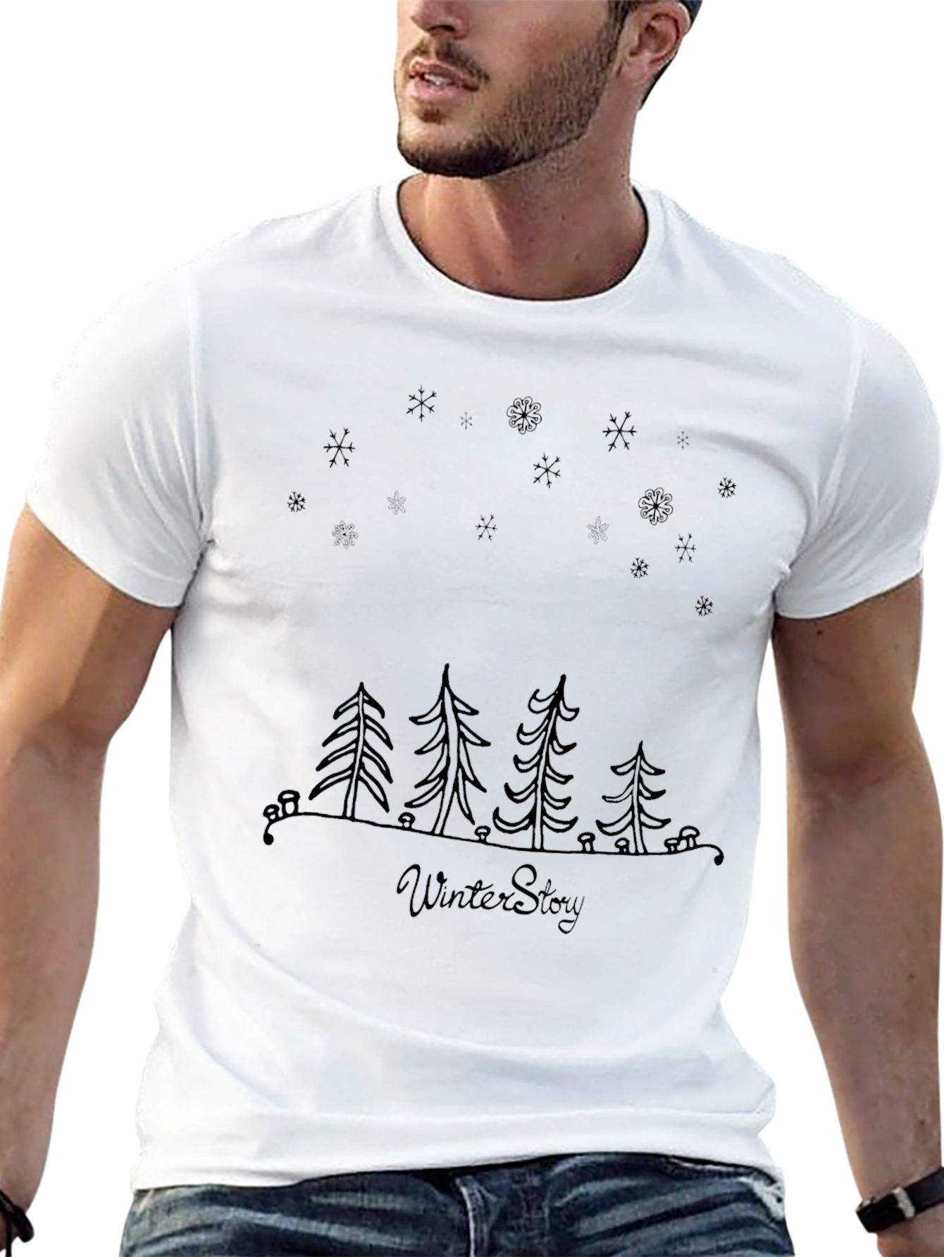 Winter Story Graphic Tee - Black