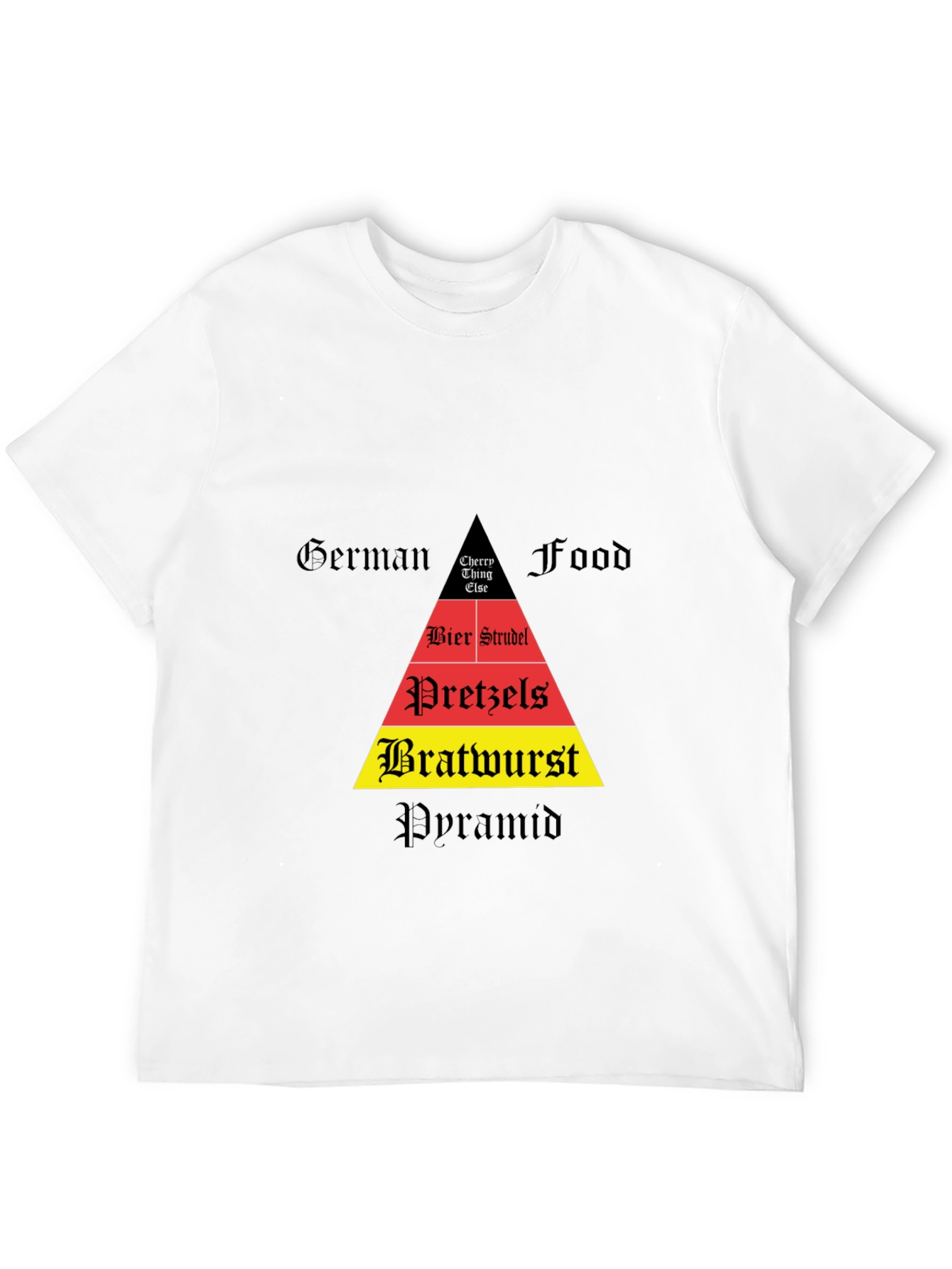 German Food Pyramid T-Shirt Bratwurst Pretzel Beer
