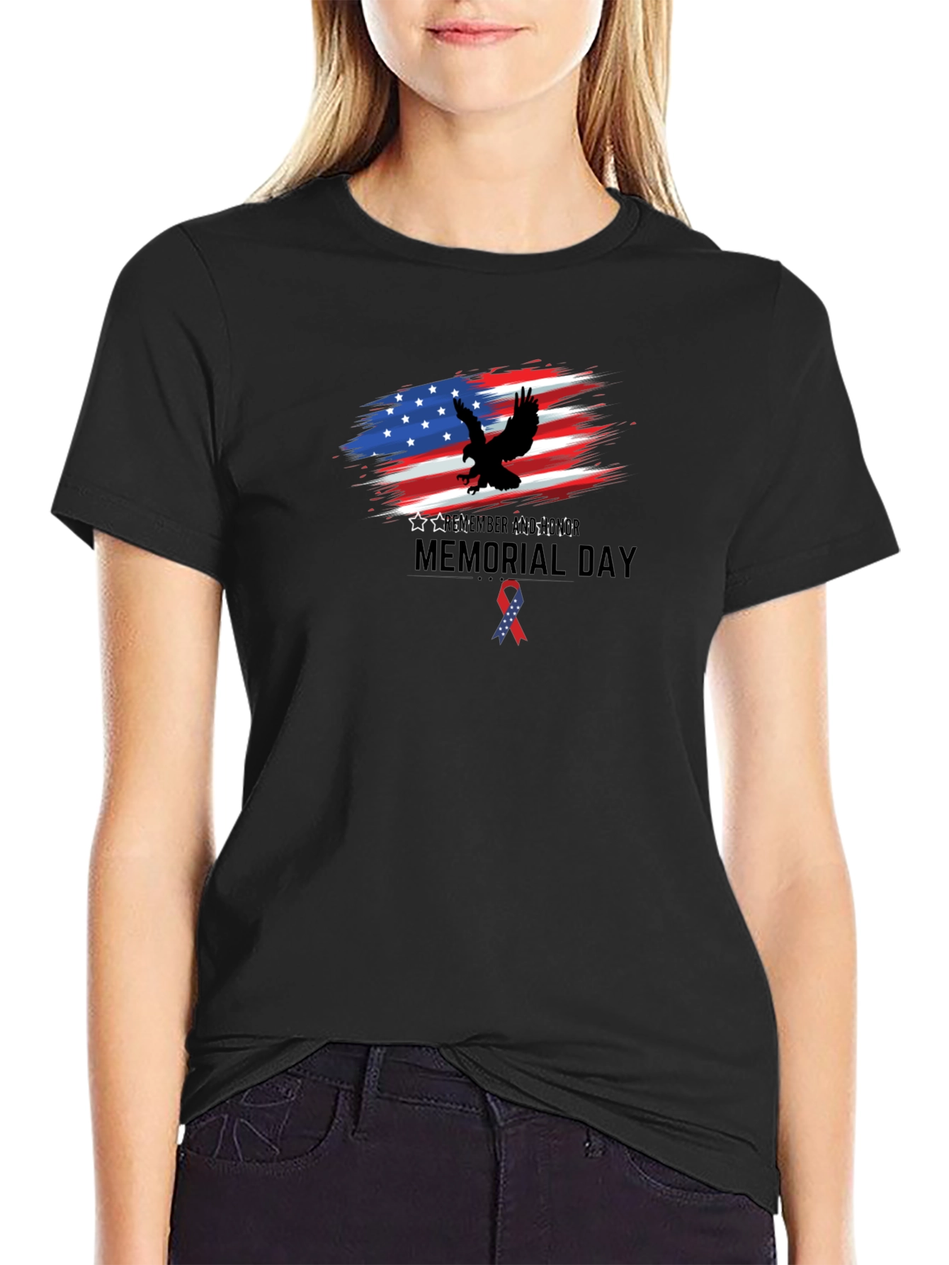 Memorial Day Eagle USA Flag T-Shirt