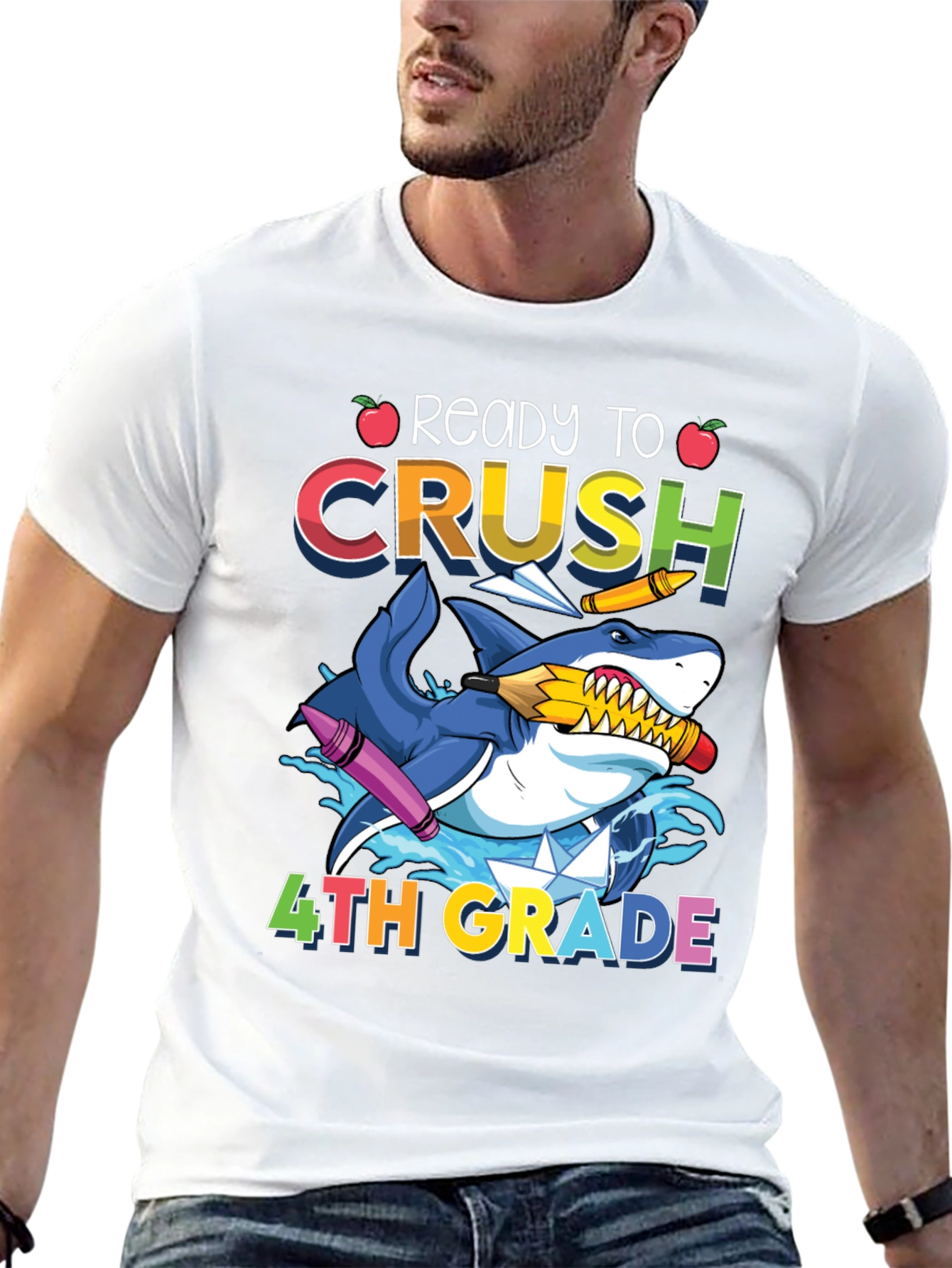 Ready to Crush 4th Grade Shark T-Shirt