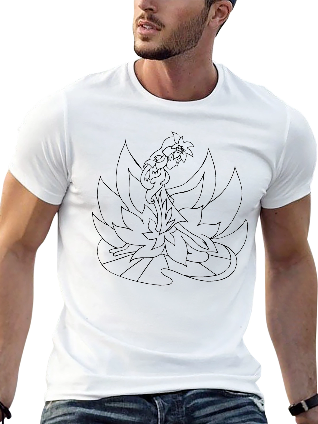 Black Graphic Tee - Nine-Tailed Fox Design