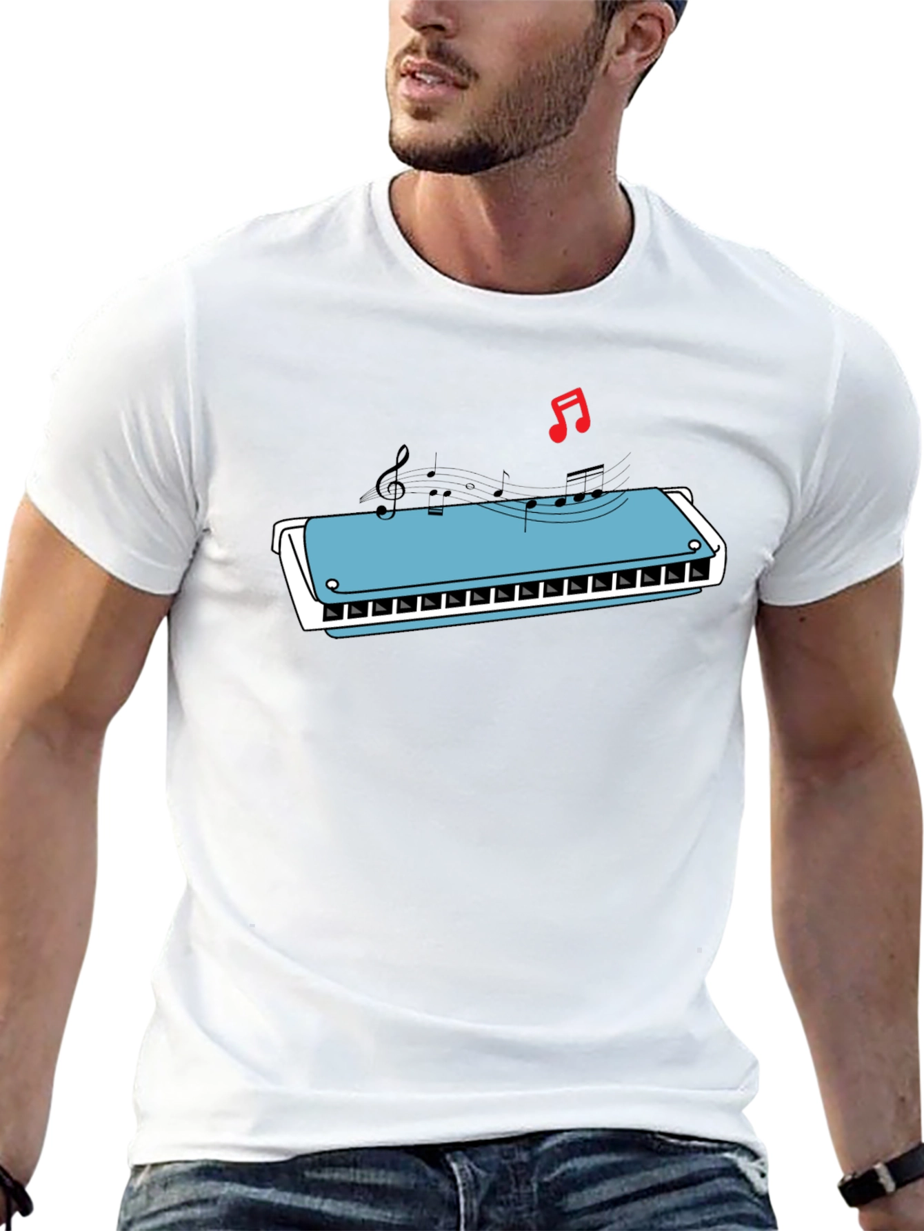 Harmonica Music T-Shirt - Cool Graphic Tee