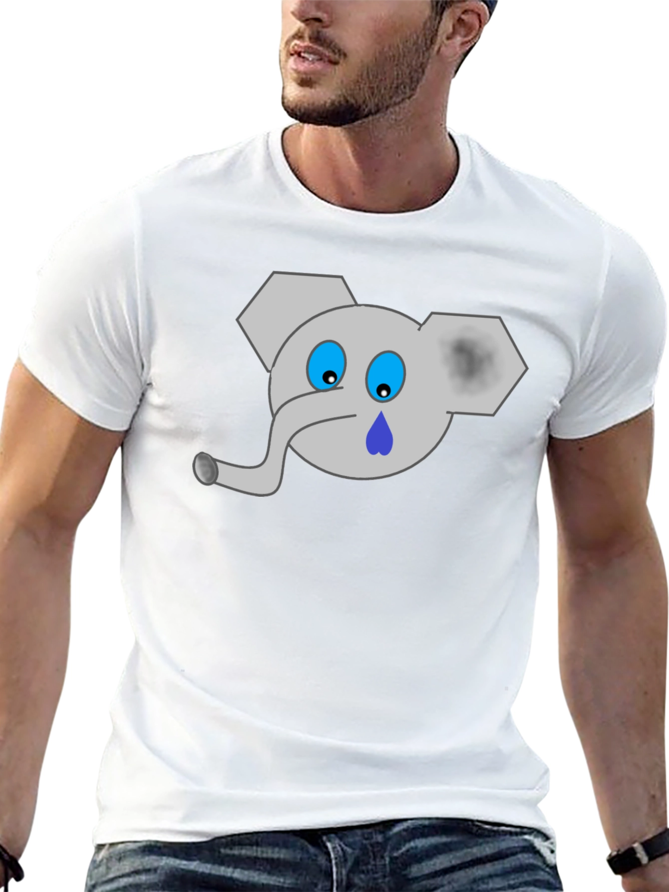 Sad Elephant Graphic Tee - Black T-Shirt