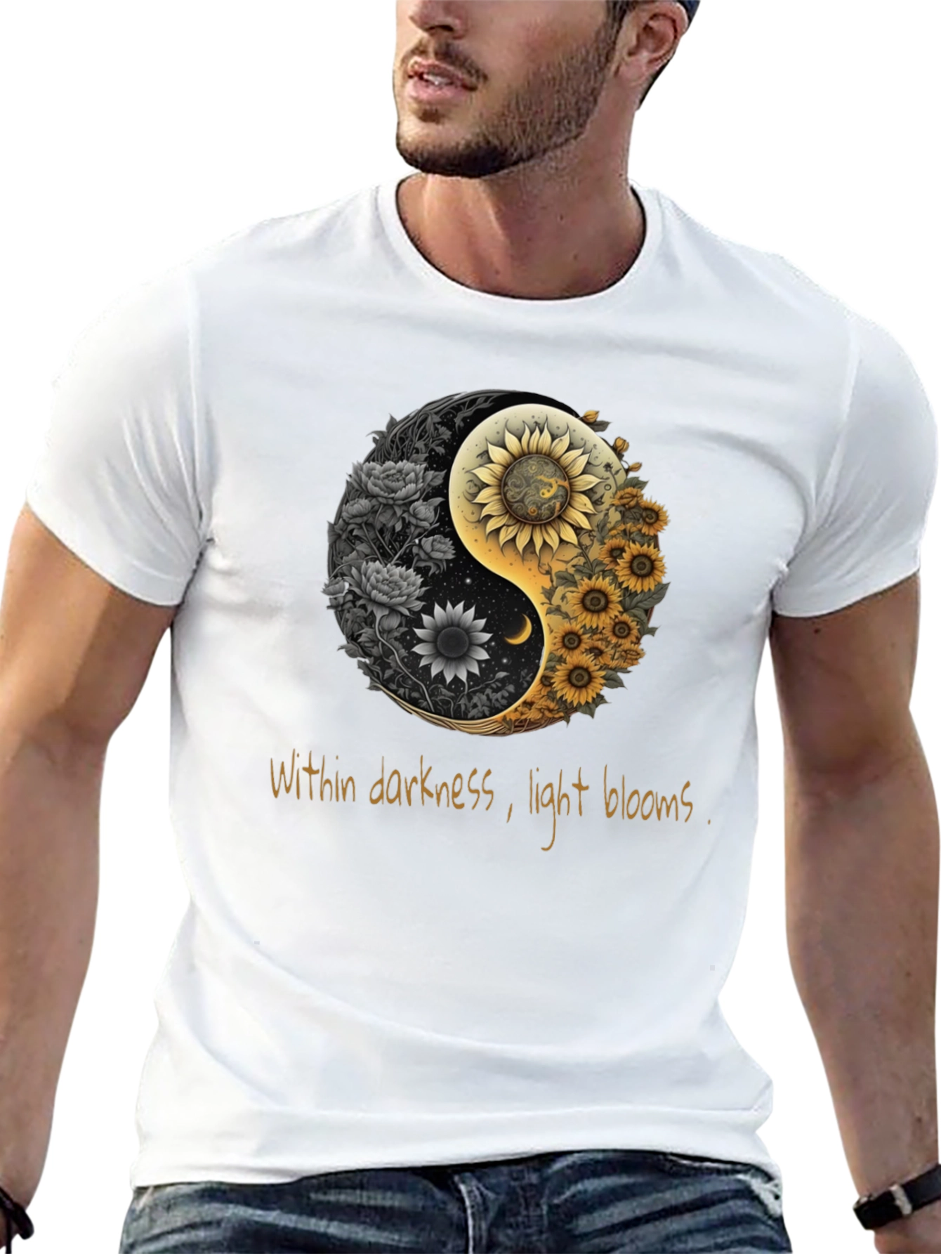 Yin Yang Sunflower Graphic Tee