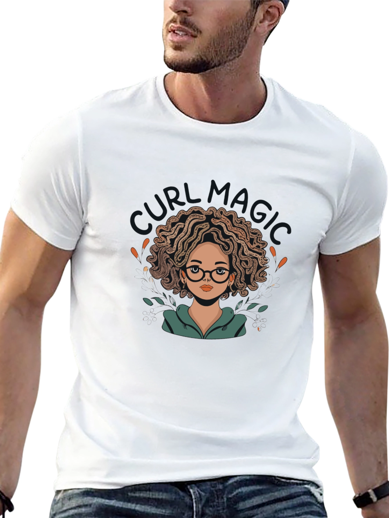 Stylish Black T-Shirt with Cute Girl Design
