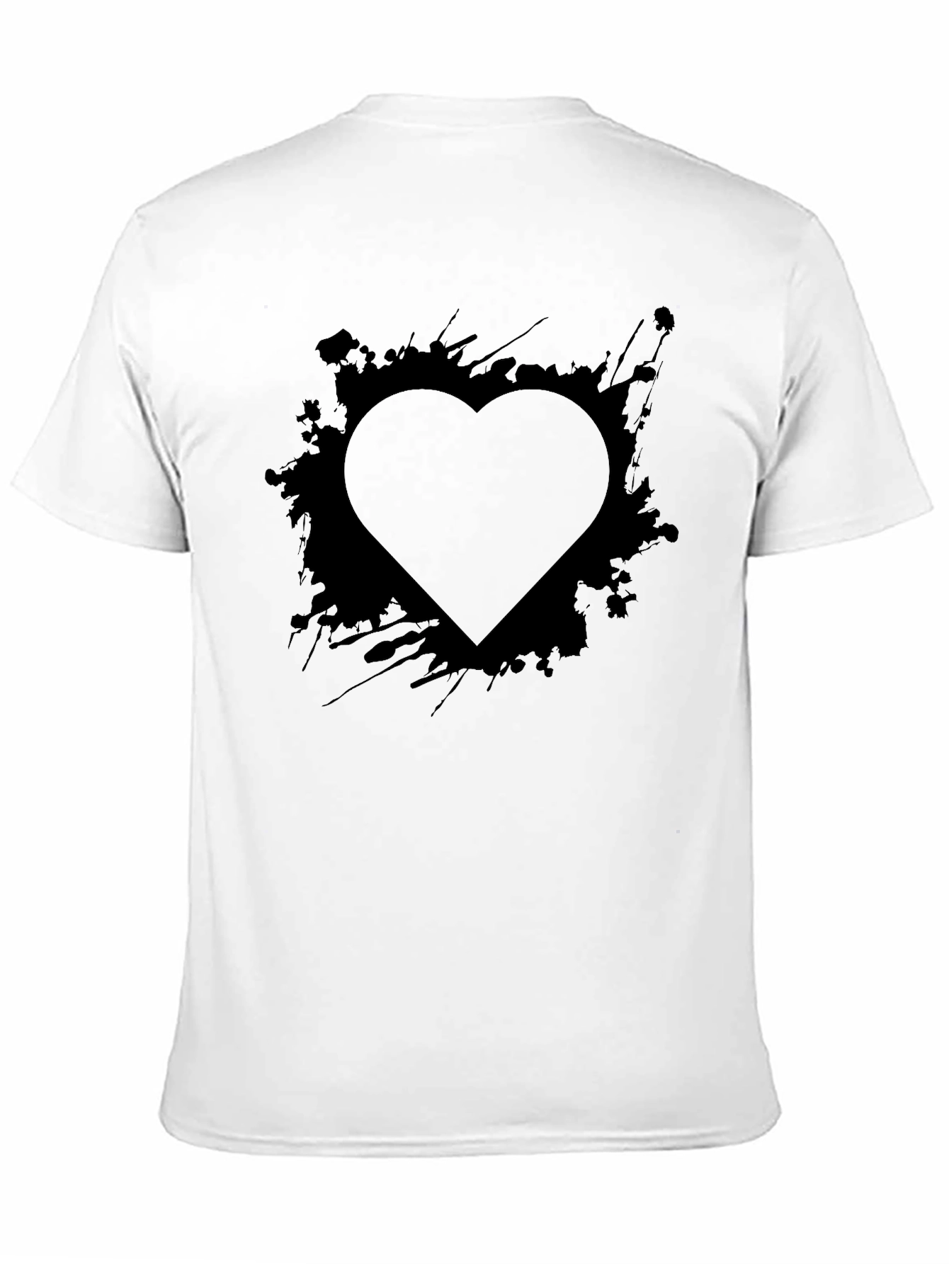 Heart Splash Mens Black Graphic Tee
