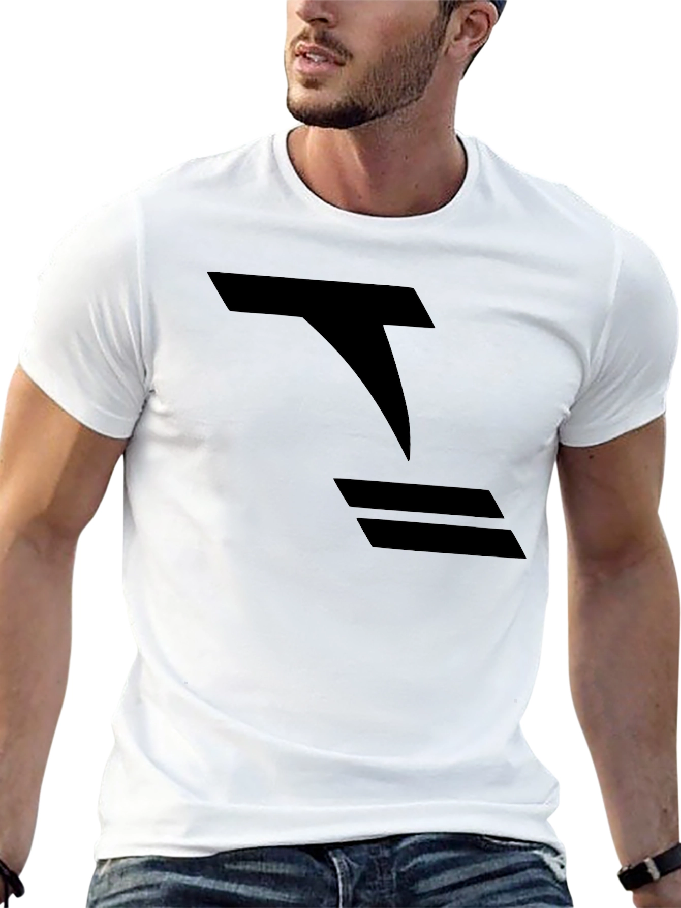 Modern Black Graphic Tee - Abstract Design