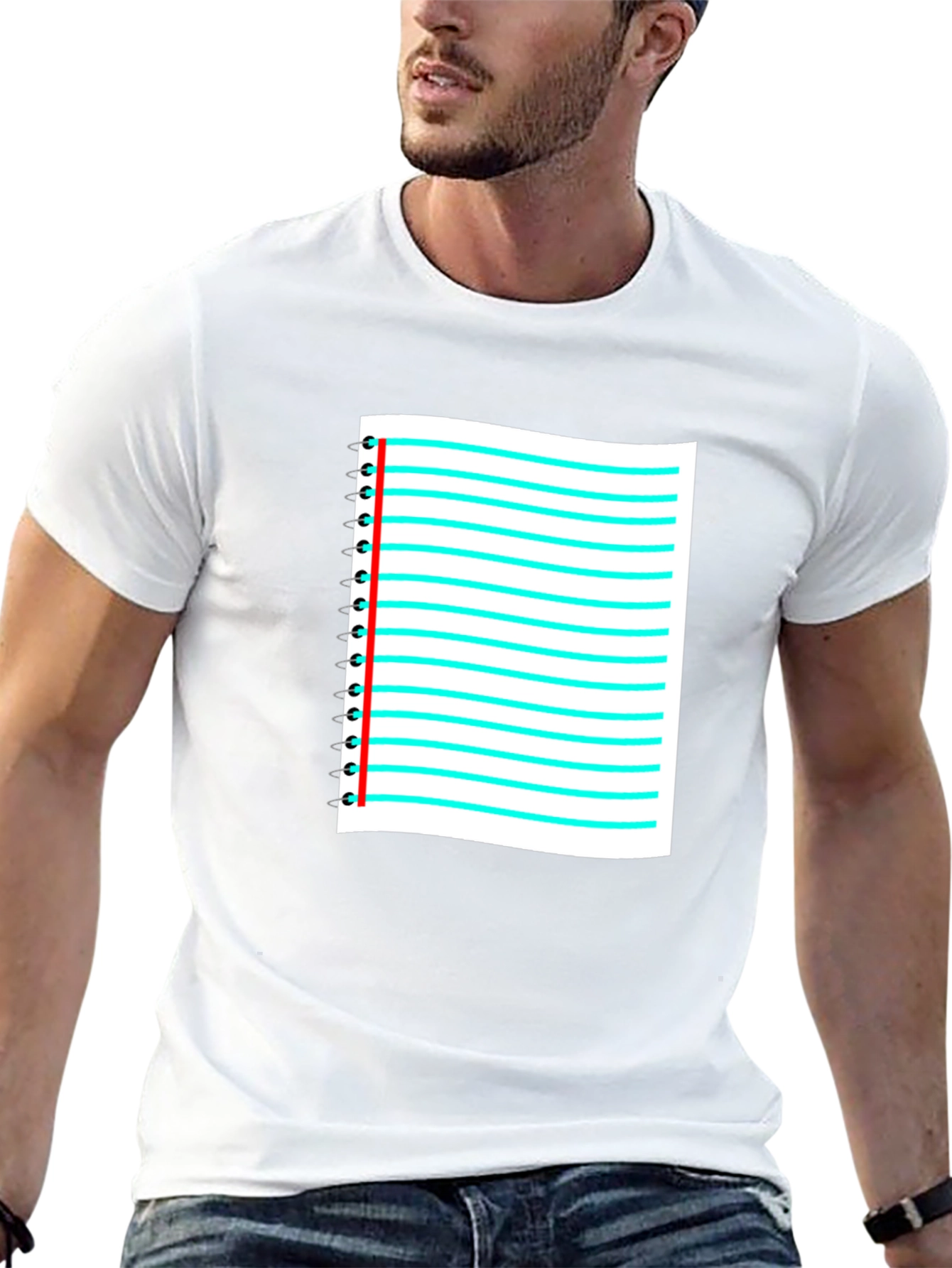 Notebook Paper Graphic Black T-Shirt