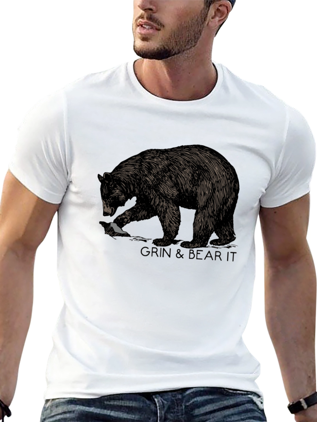 Grin & Bear It Graphic Tee - Black