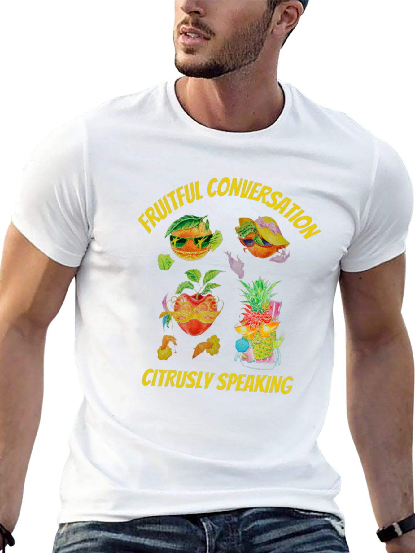 Fruitful Conversation T-Shirt - Citrus Design