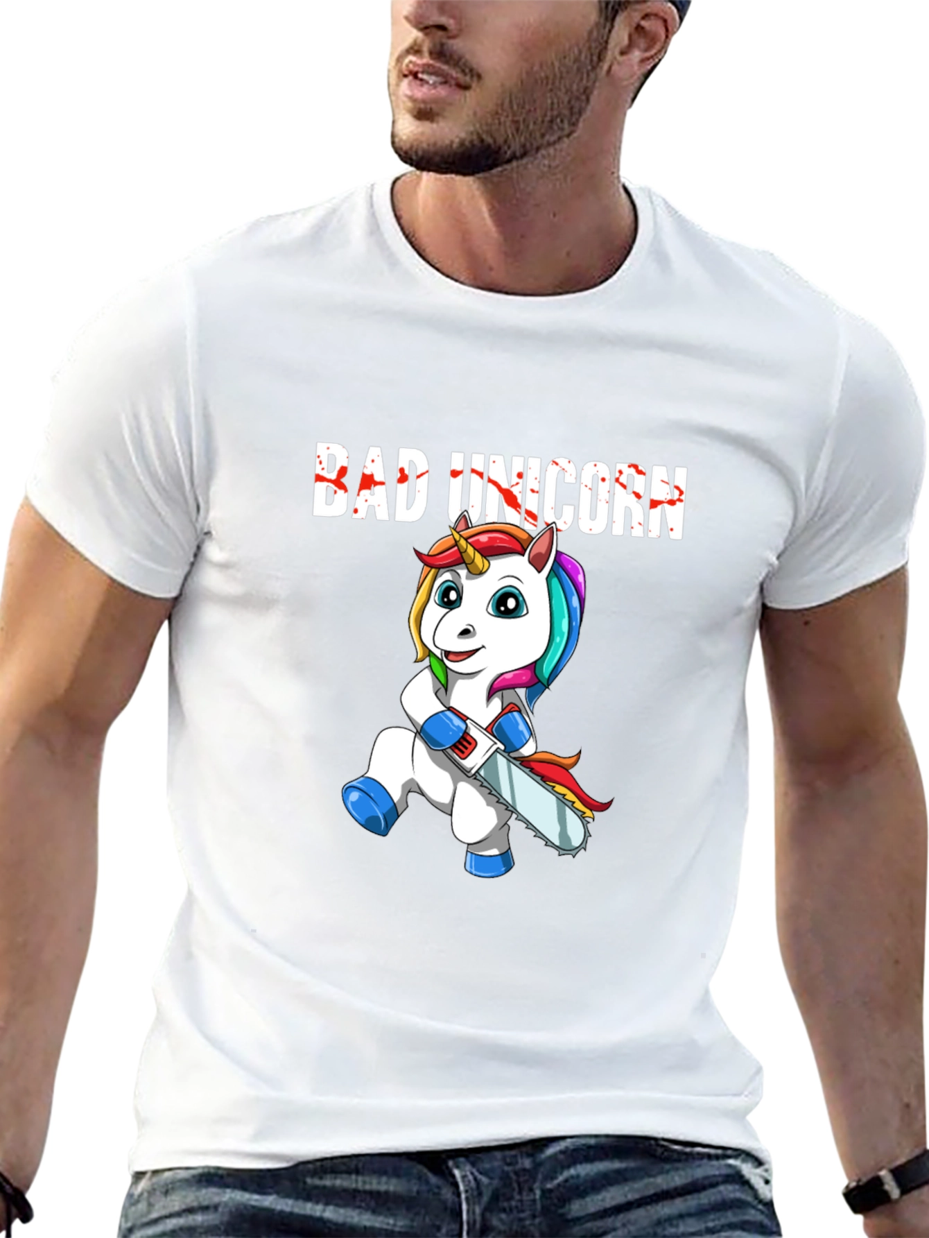 Bad Unicorn Graphic Print T-Shirt