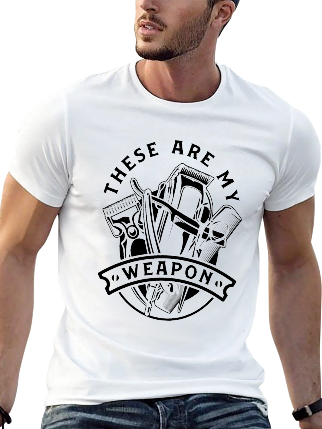 Barber Tools Graphic T-Shirt - These Are My Weapon