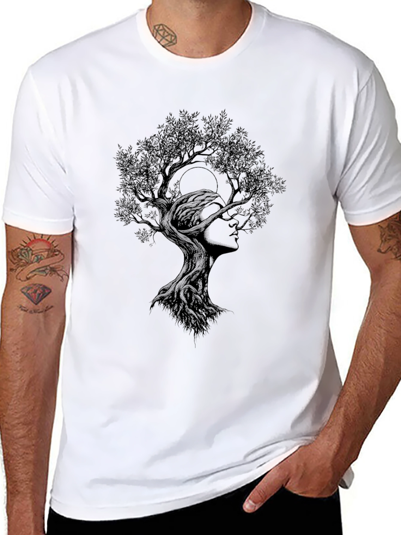 Nature Tree Silhouette Black Graphic Tee