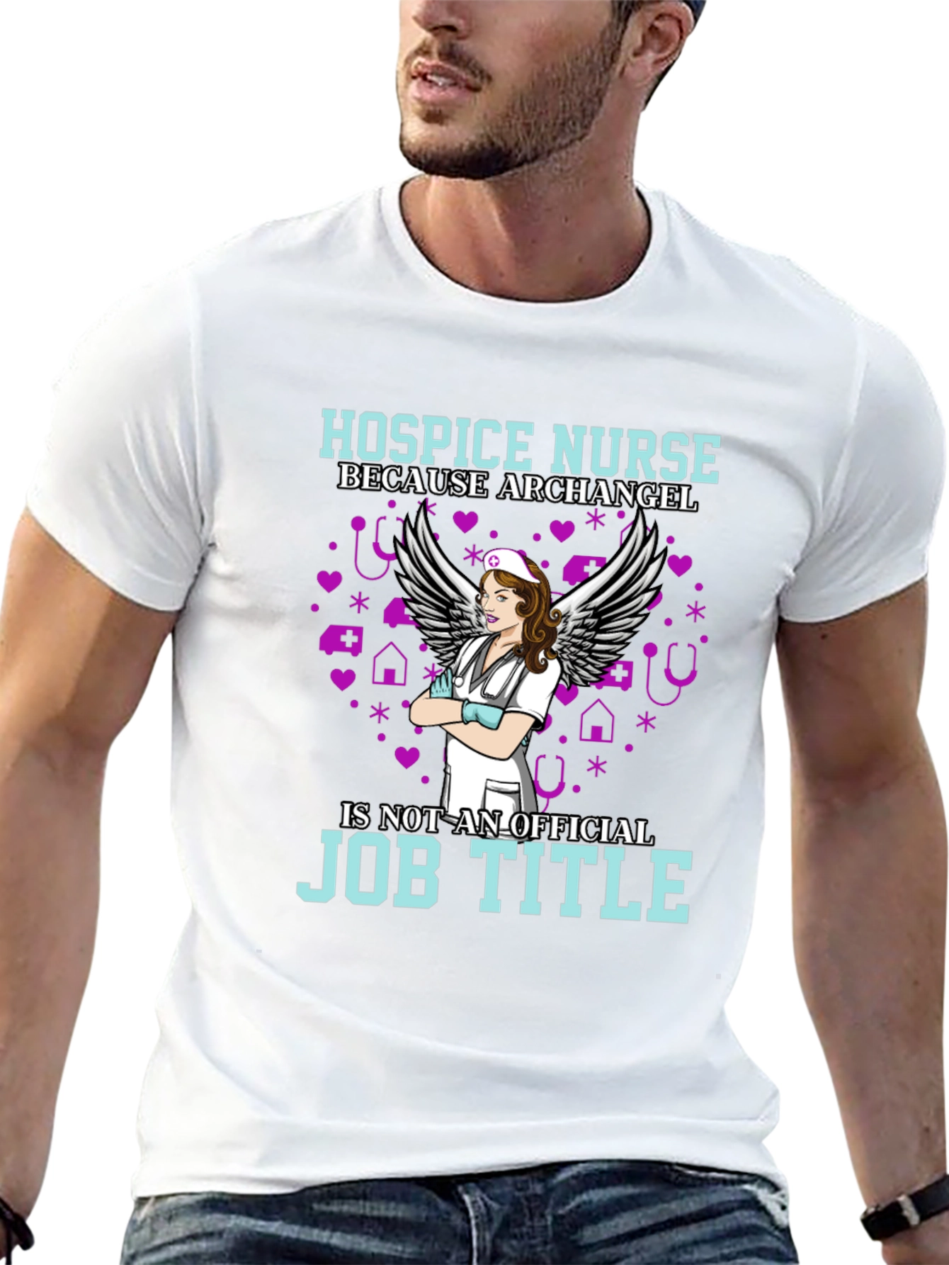 Hospice Nurse Angel Job Title T-Shirt