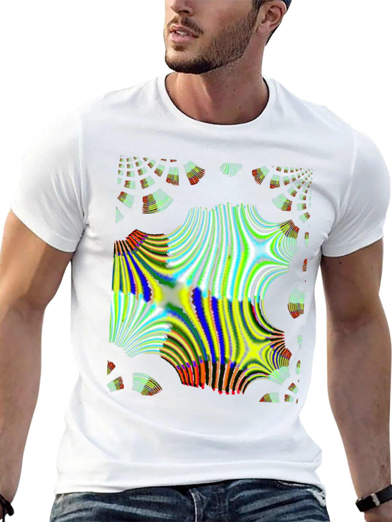Abstract Fractal Design Black T-Shirt