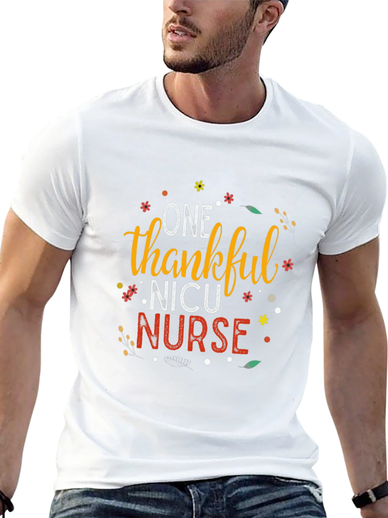 One Thankful NICU Nurse Black T-Shirt