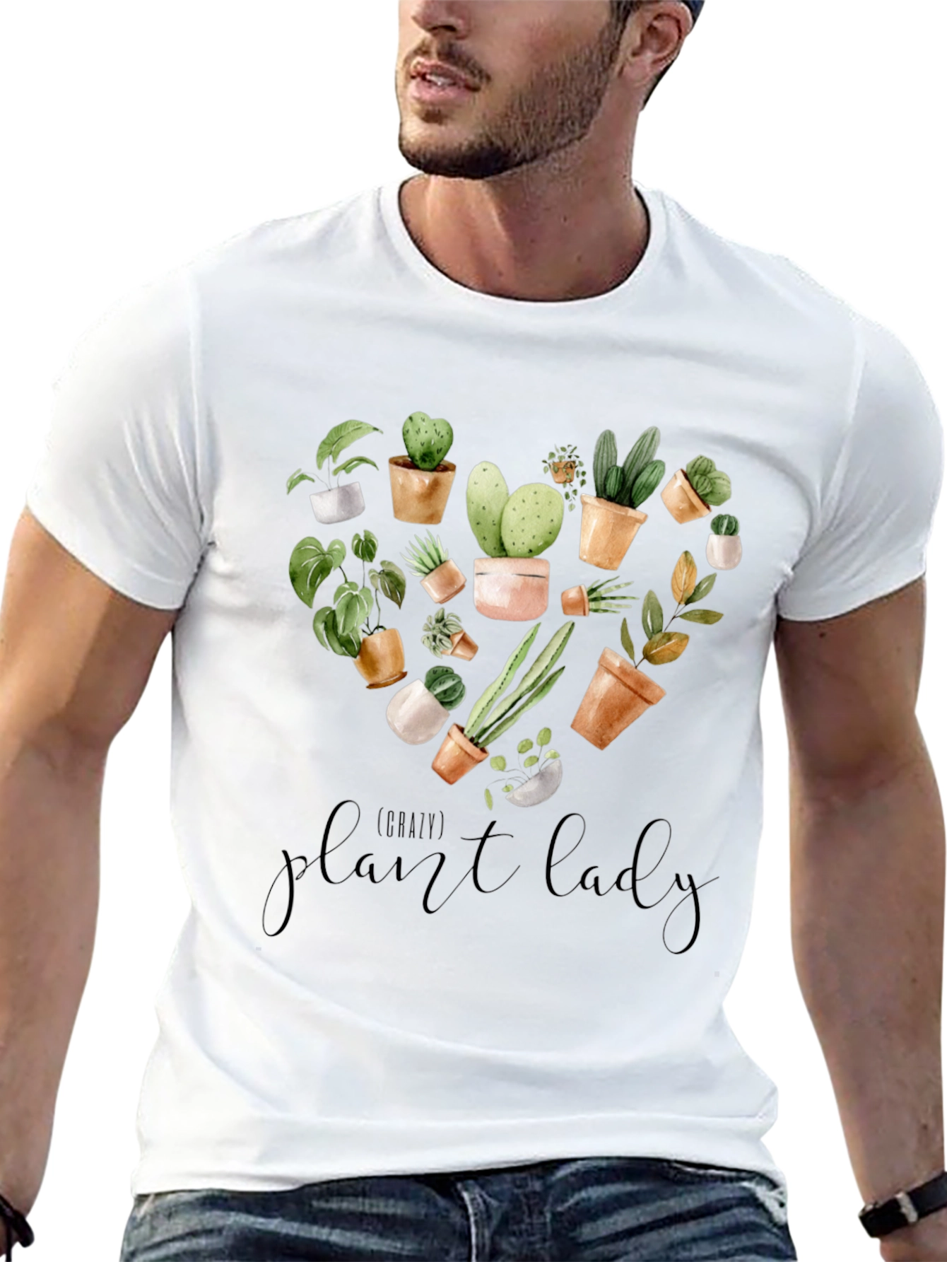 Plant Lady Graphic Tee - Botanical Heart Design