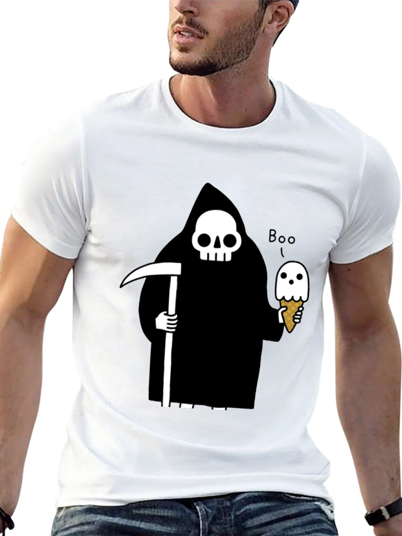Grim Reaper Ice Cream Graphic T-Shirt