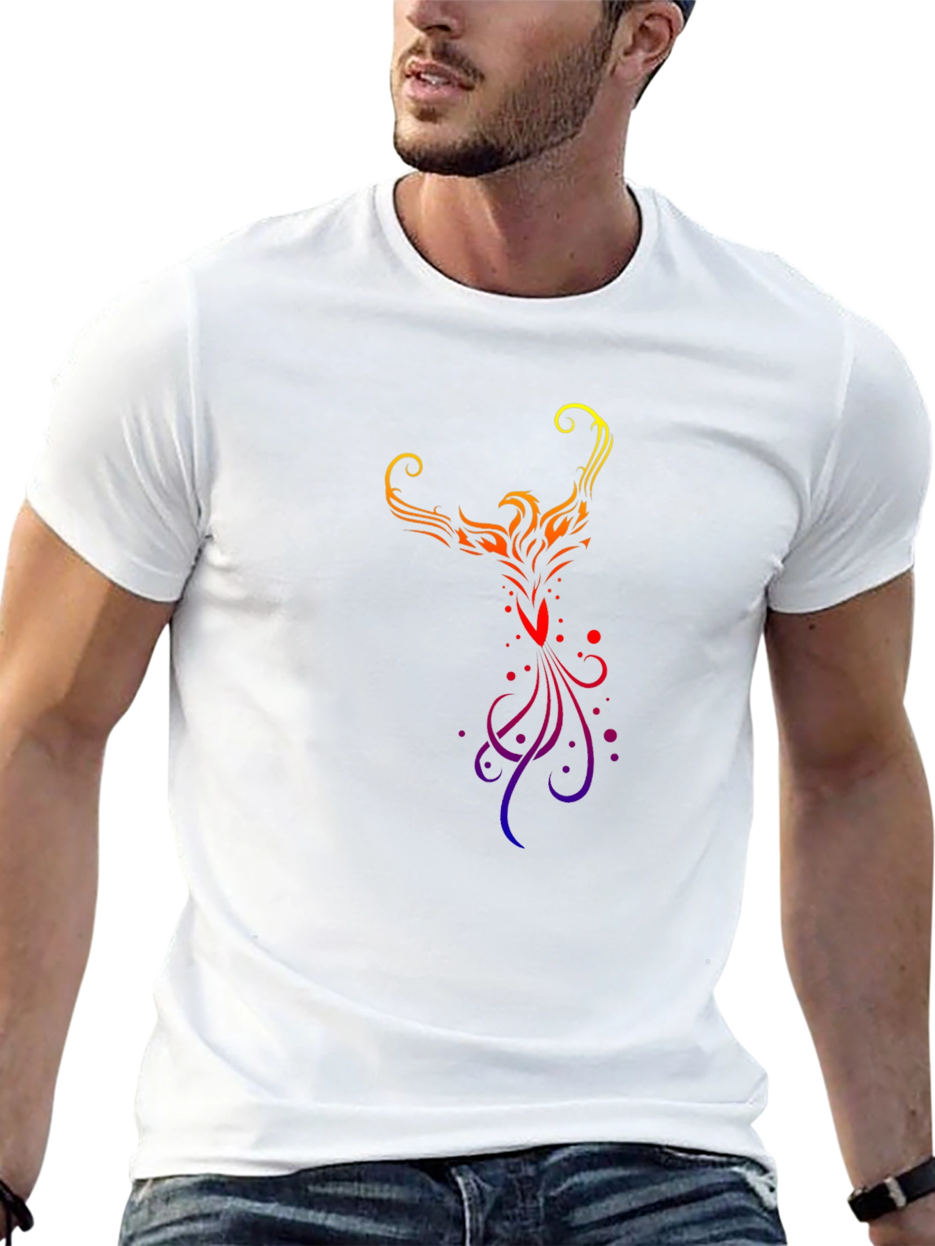 Phoenix Graphic Tee - Black Cotton Blend
