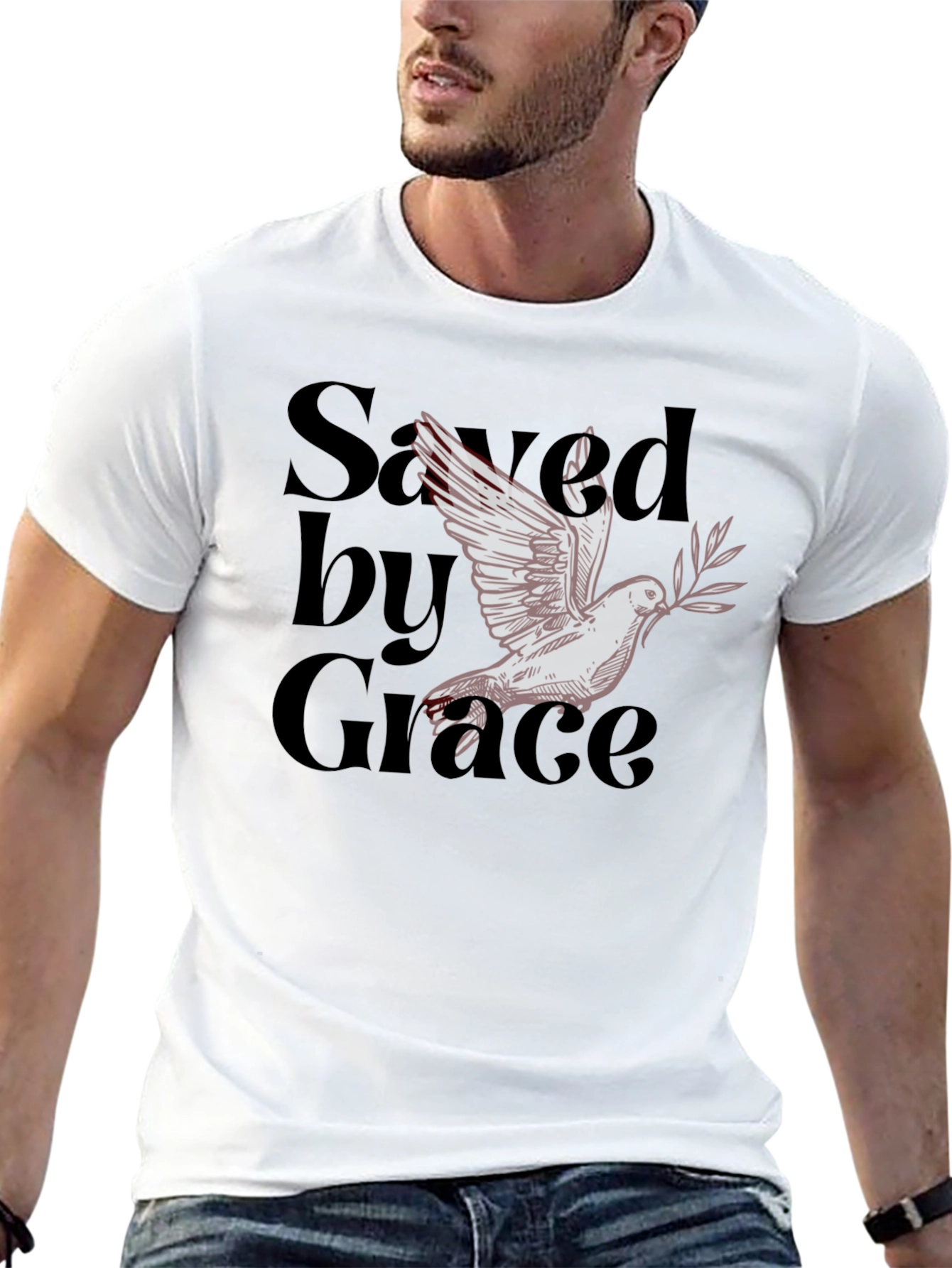 Saved by Grace Dove Graphic T-Shirt