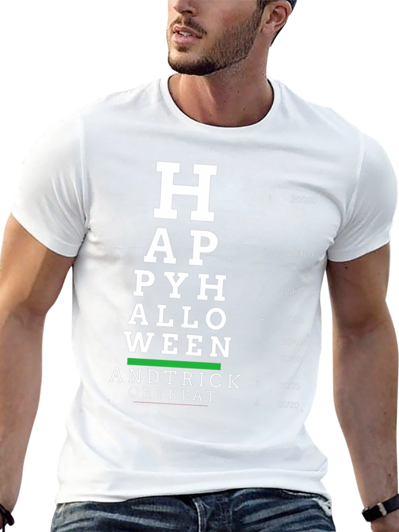 Halloween Eye Chart T-Shirt - Funny Spooky Season Tee
