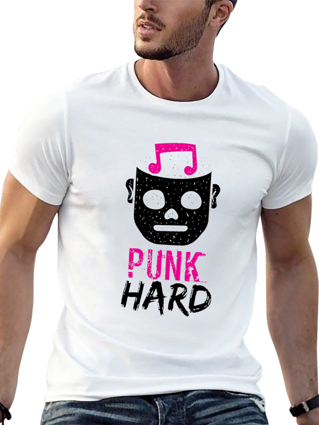 Punk Hard Graphic Tee - Black