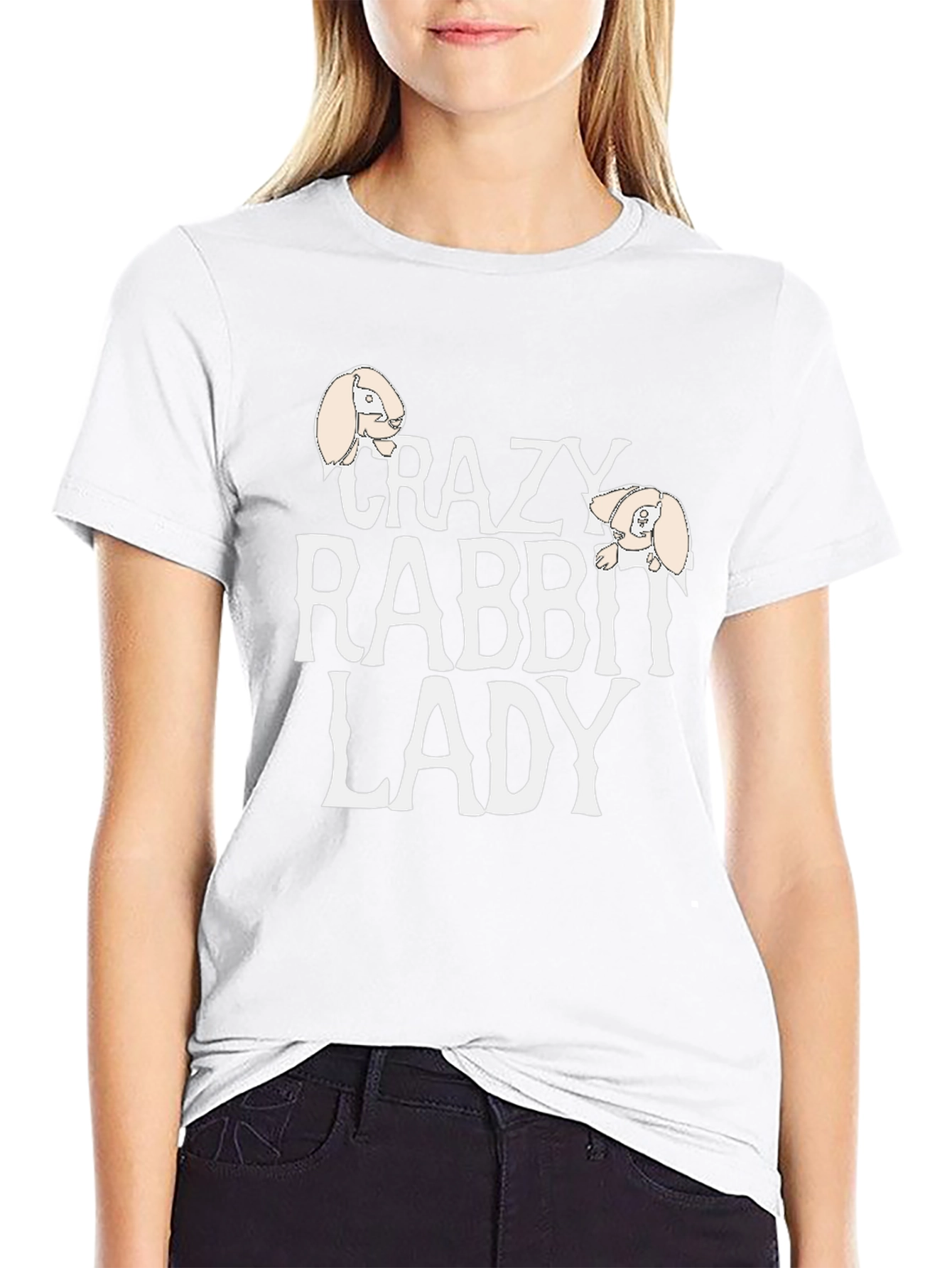 Crazy Rabbit Lady T-Shirt - Cute Pet Lover Tee