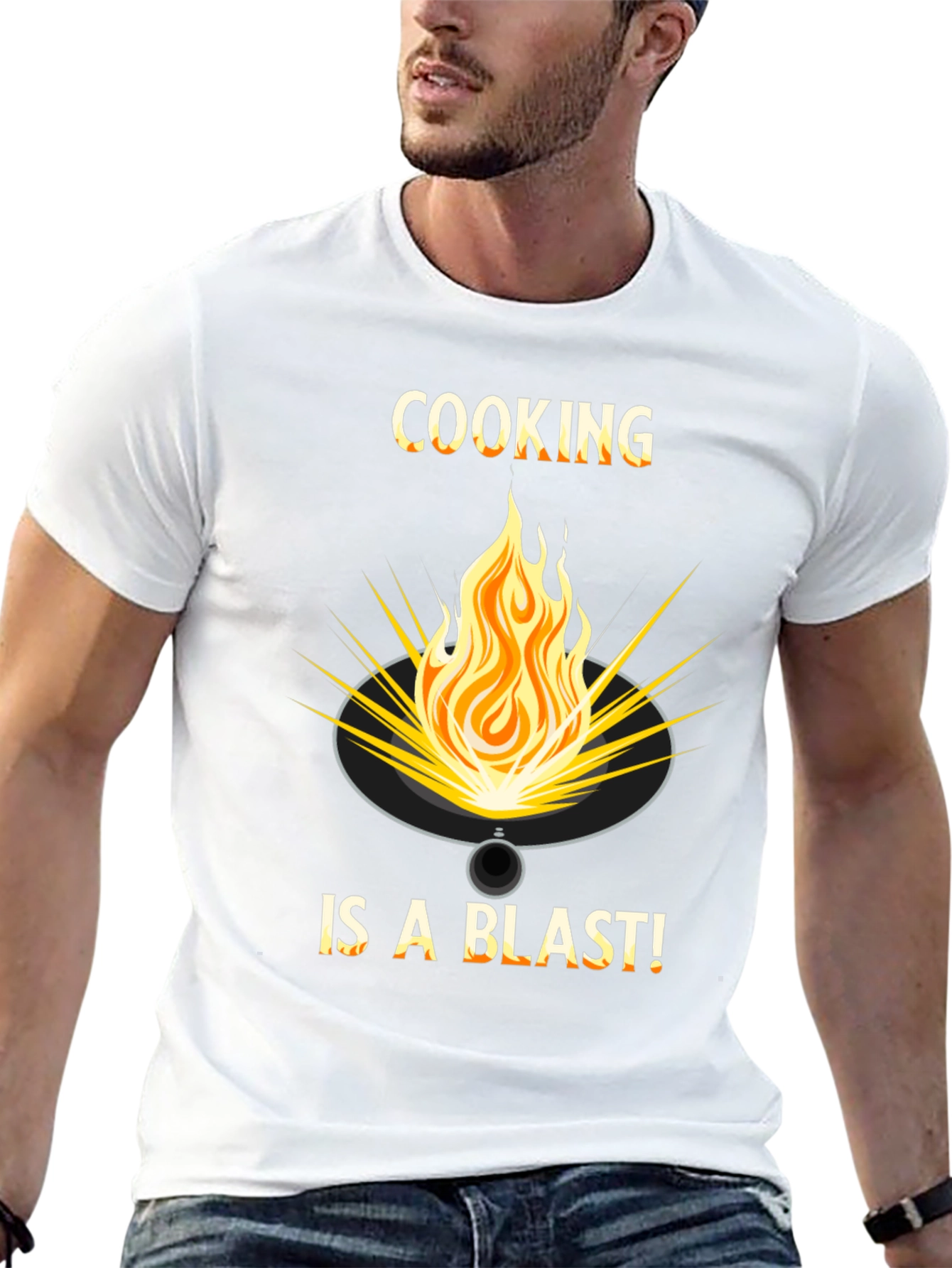 Cooking is a Blast T-Shirt - Fire Graphic Tee