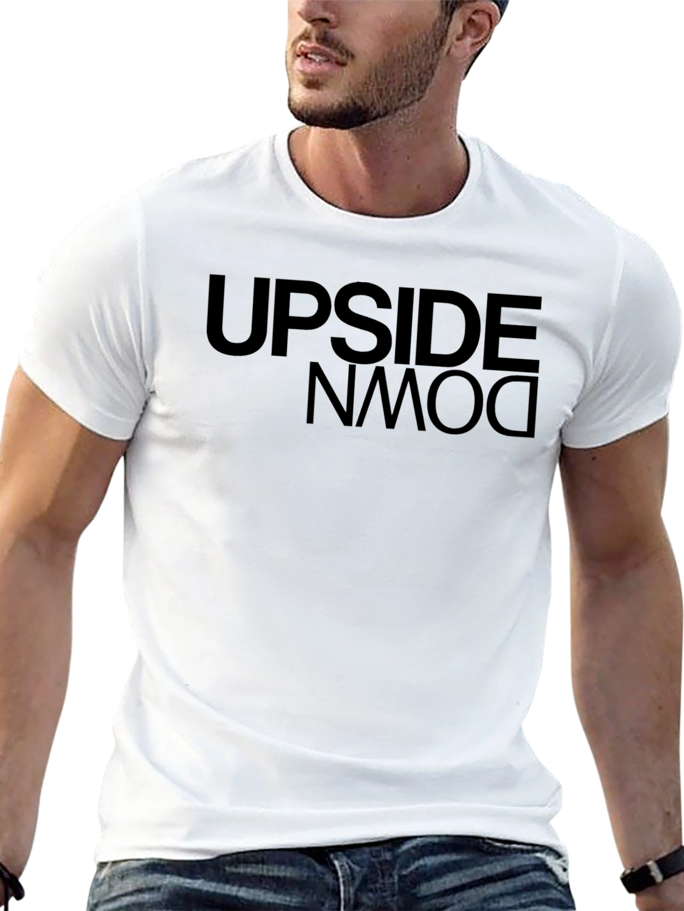 Upside Down Graphic Tee - Mens Black T-Shirt