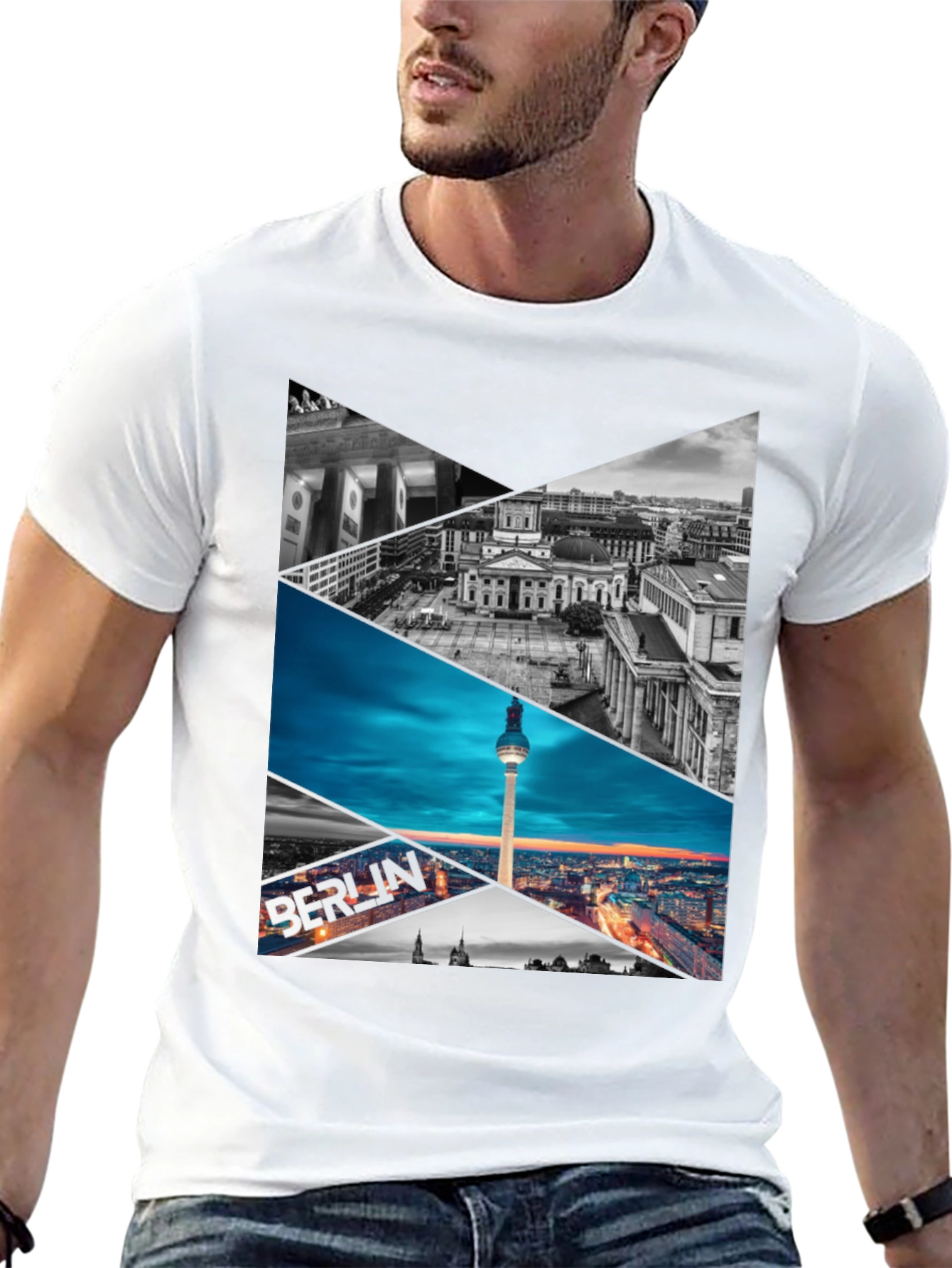 Berlin Skyline Geometric Print Tee