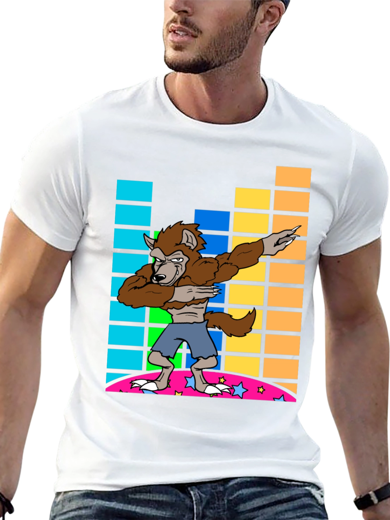 Dabbing Werewolf Graphic Tee - Fun Novelty Shirt