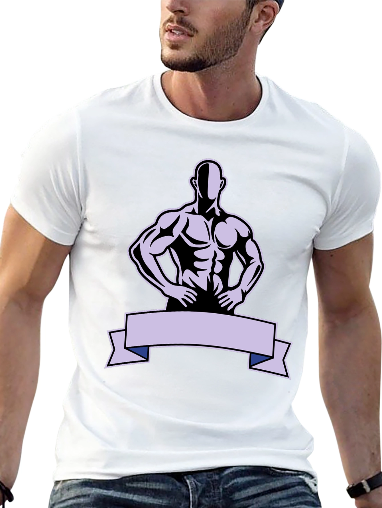 Muscle Man Graphic T-Shirt - Black Cotton Tee