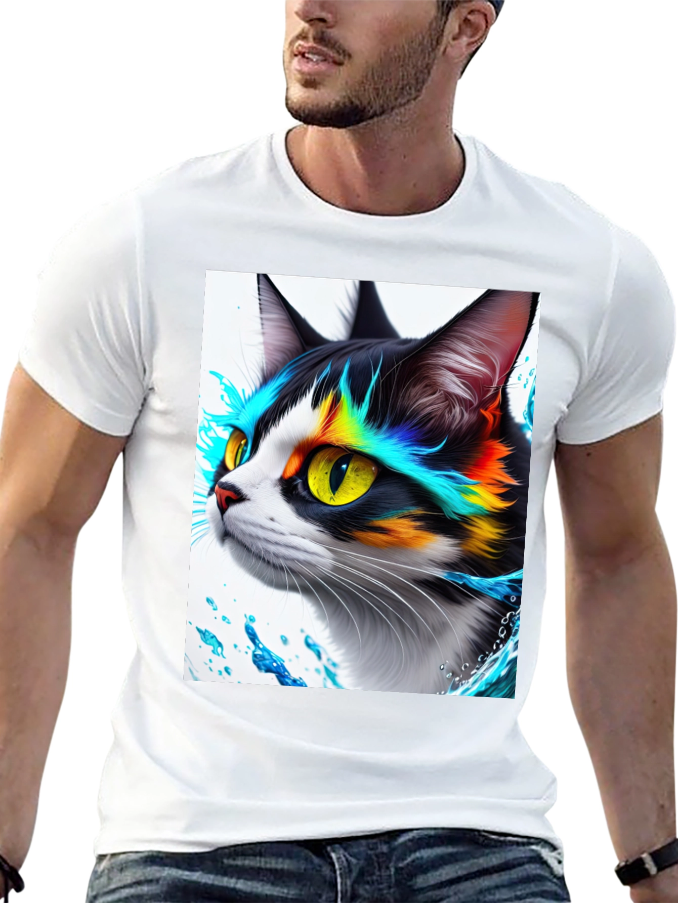 Rainbow Cat T-Shirt - Unique Graphic Tee