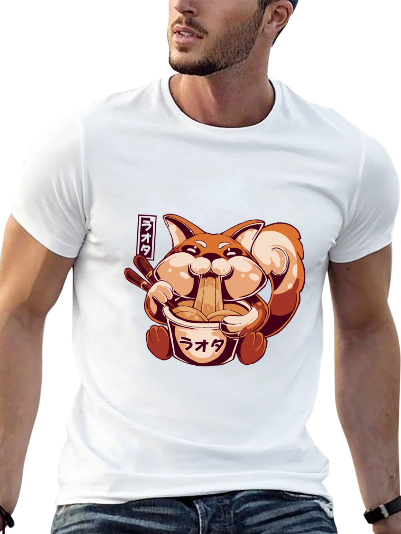 Ramen Fox Black T-Shirt